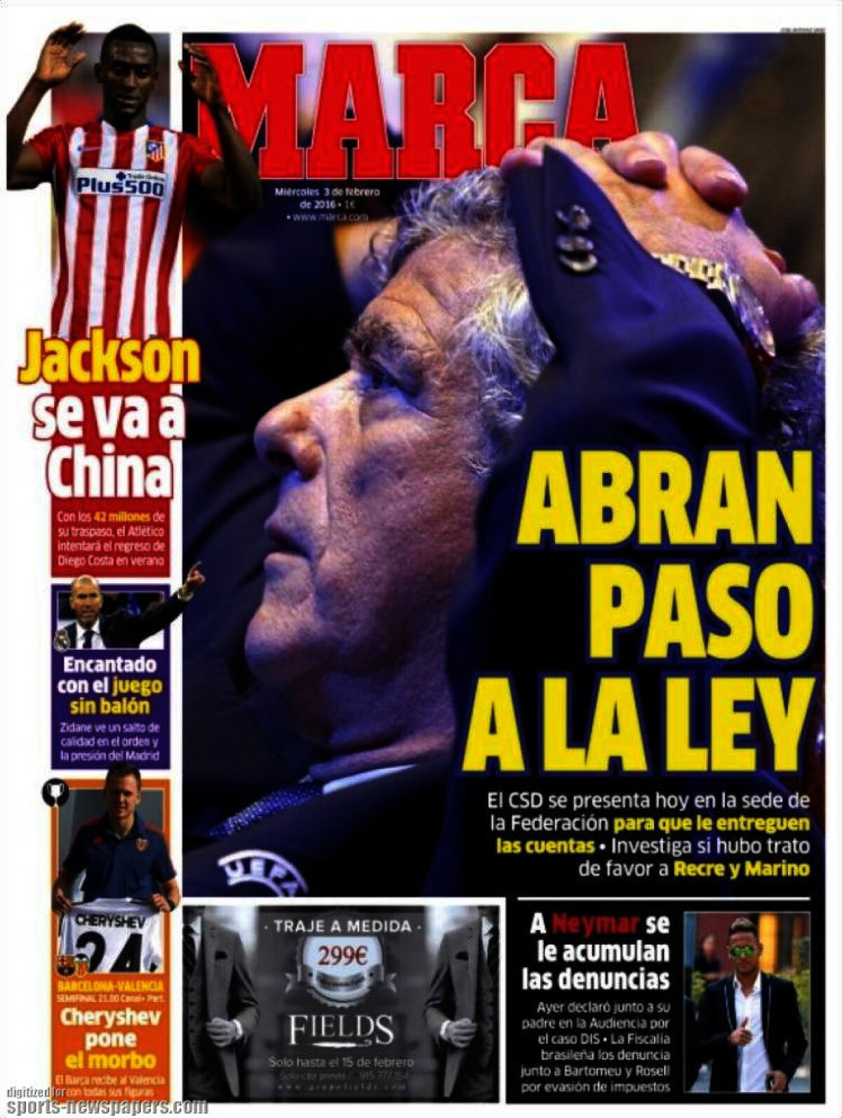 Ce scriu azi ziarele de sport din lume (3 februarie 2016)