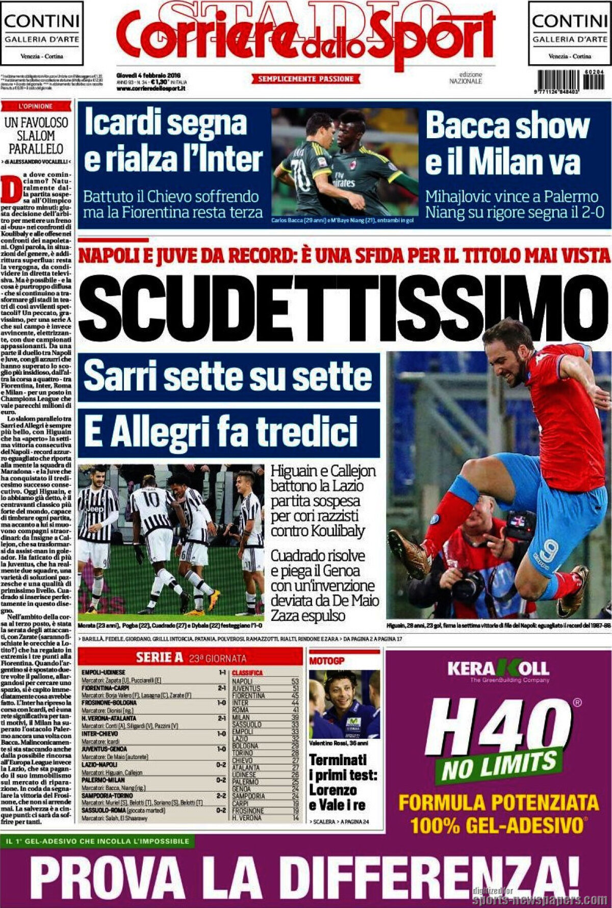 Ce scriu azi ziarele de sport din lume (4 februarie 2016)