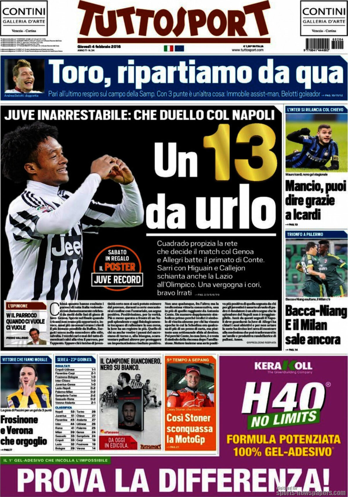 Ce scriu azi ziarele de sport din lume (4 februarie 2016)