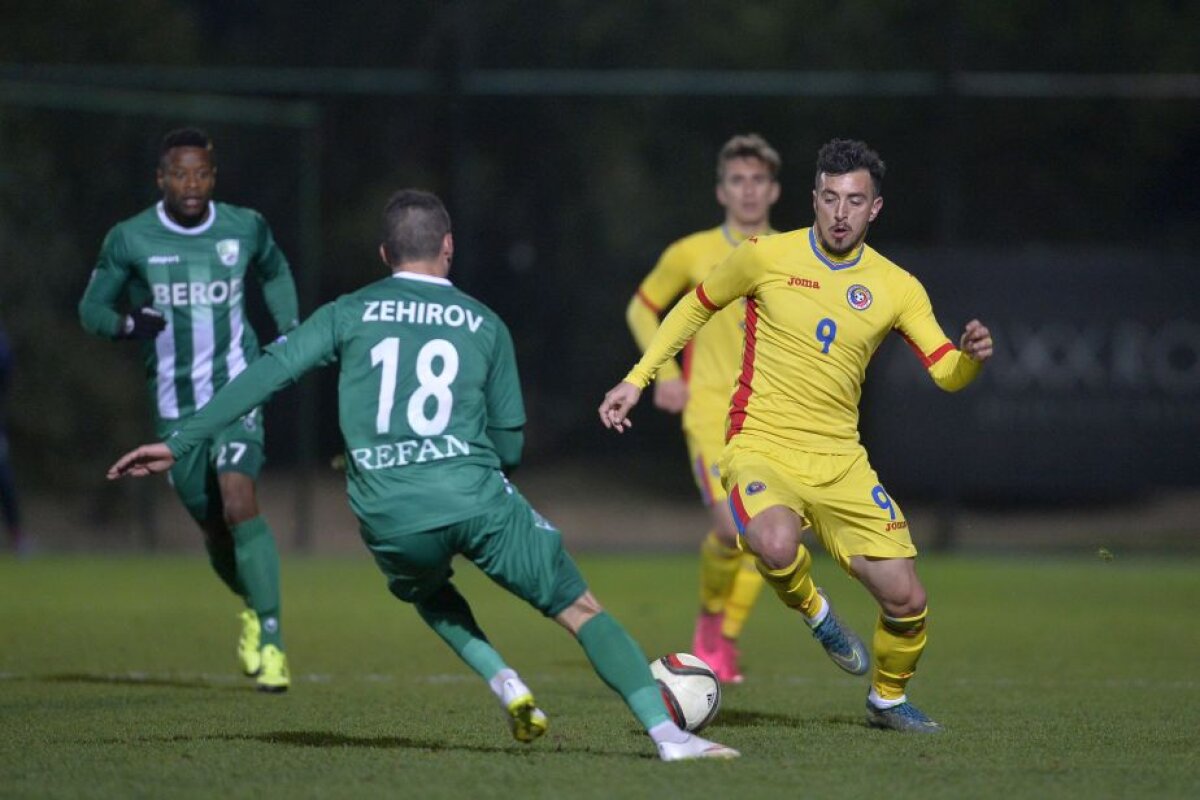 VIDEO+FOTO Golgheterul Ligii 1 a adus victoria României în meciul cu Beroe Stara Zagora, 2-1 » Naționala și Steaua se întorc azi în țară cu același avion