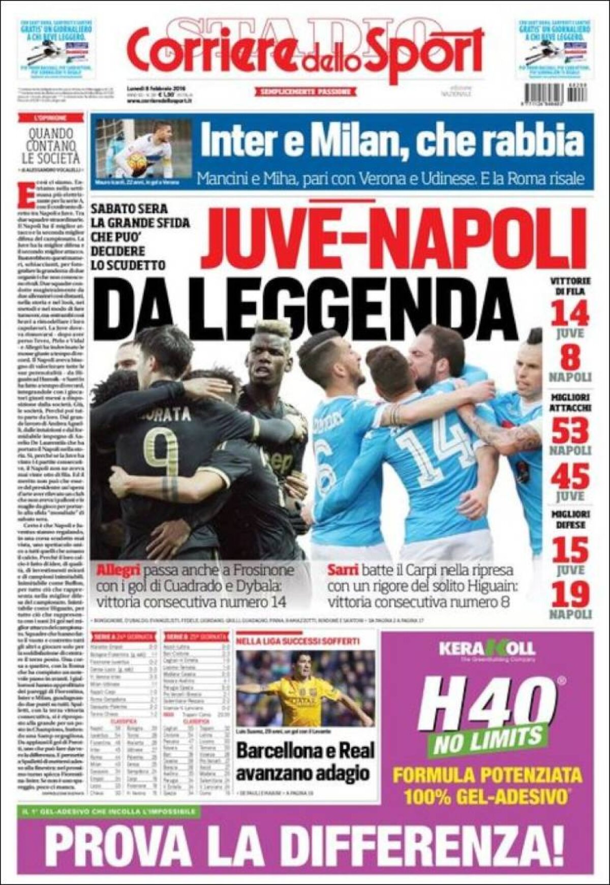 Ce scriu azi ziarele de sport din lume (8 februarie 2016)