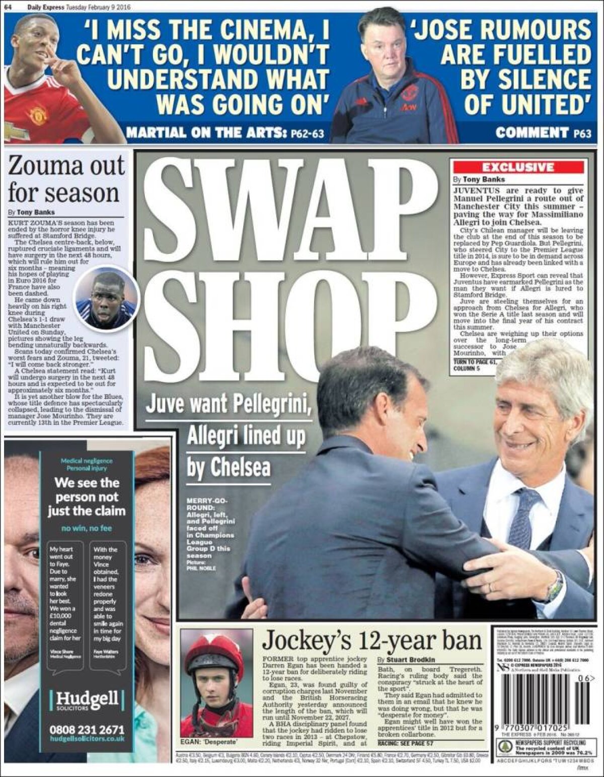 Ce scriu azi ziarele de sport din lume (9 februarie 2016)