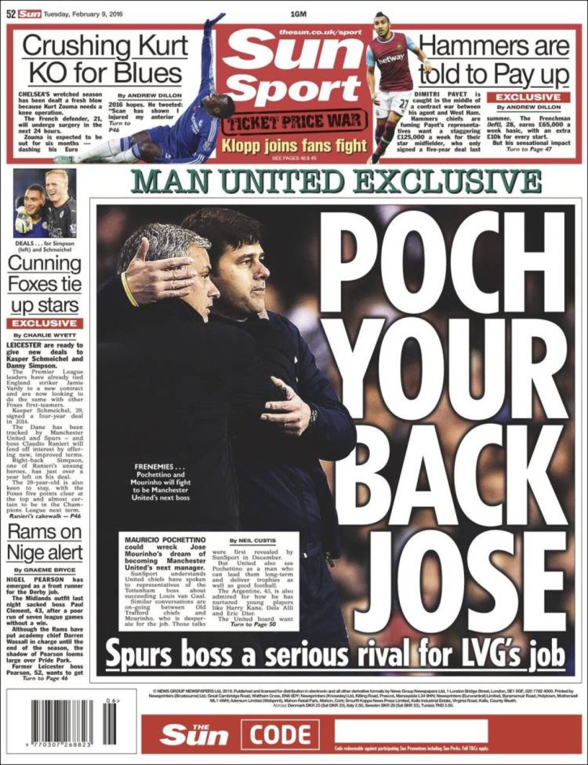 Ce scriu azi ziarele de sport din lume (9 februarie 2016)