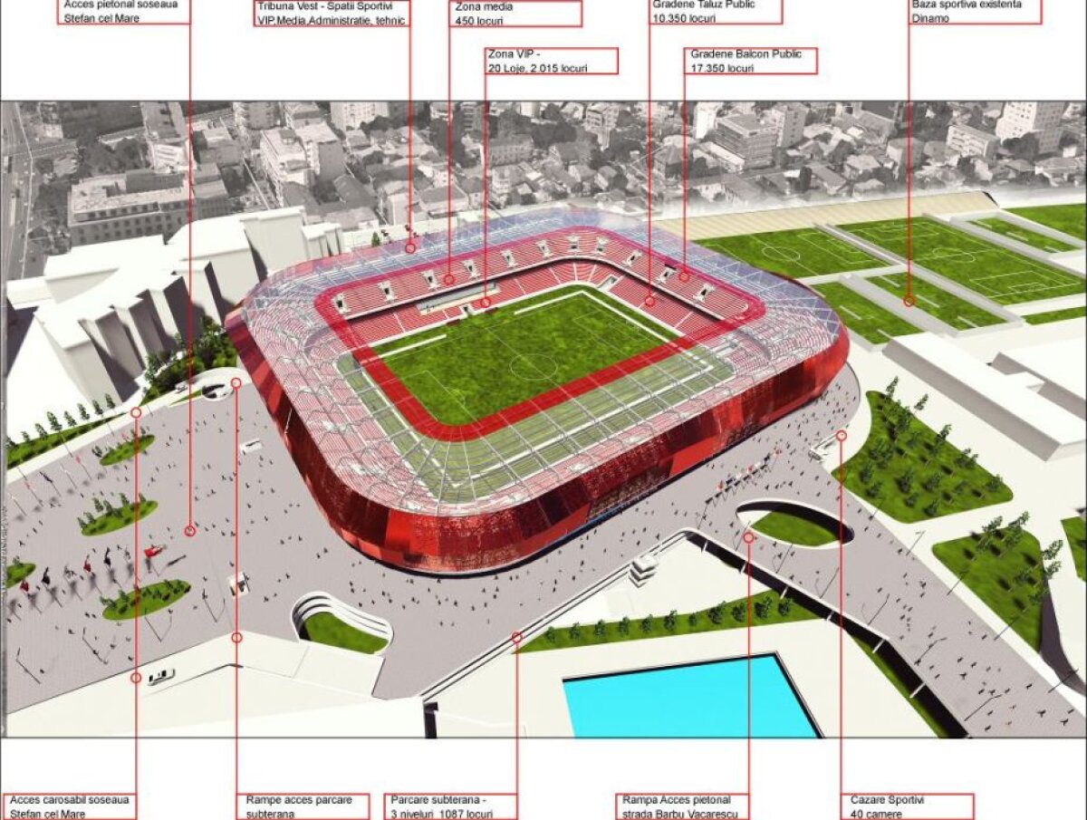GALERIE FOTO EXCLUSIV Primele imagini cu noua arenă a lui Dinamo » Cum va arăta stadionul din Ștefan cel Mare