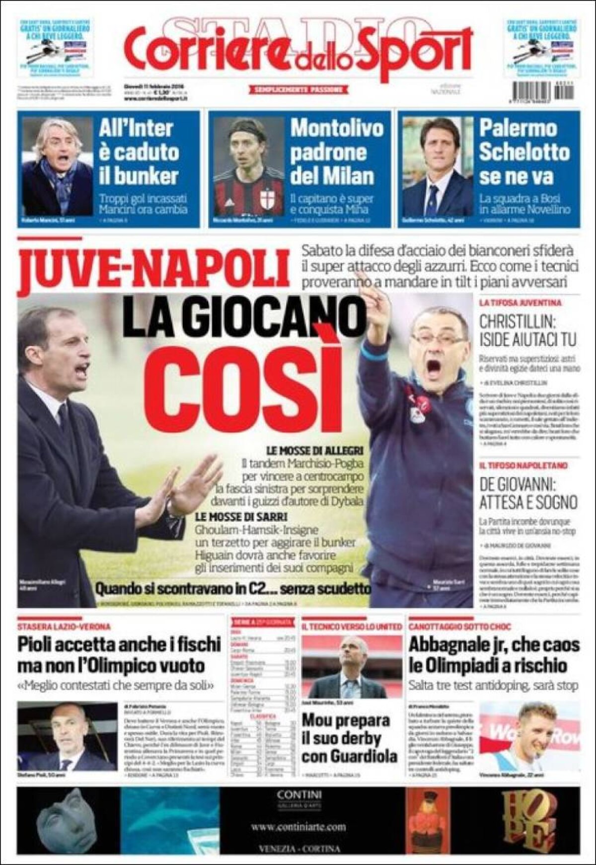 Ce scriu azi ziarele de sport din lume (11 februarie 2016)