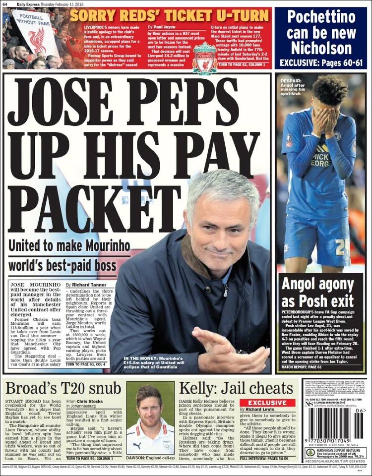 Ce scriu azi ziarele de sport din lume (11 februarie 2016)