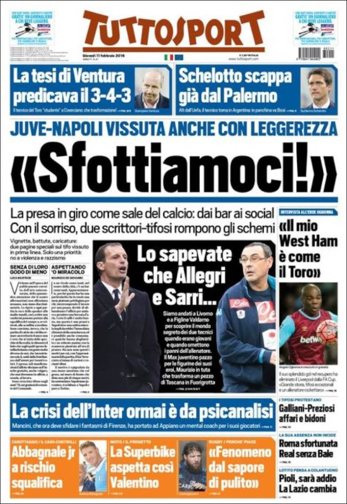 Ce scriu azi ziarele de sport din lume (11 februarie 2016)