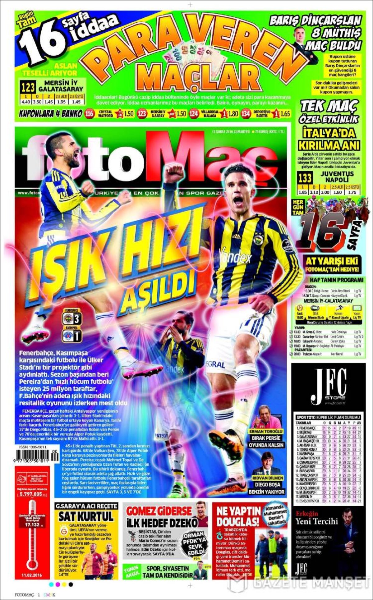 Ce scriu azi ziarele de sport din lume (13 februarie 2016)