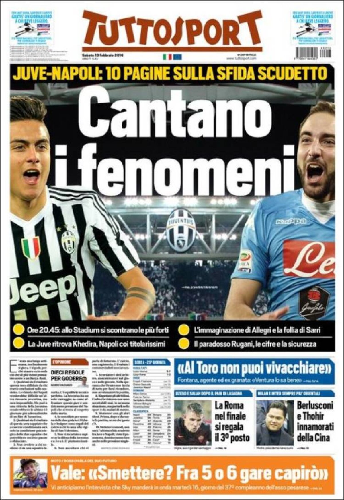 Ce scriu azi ziarele de sport din lume (13 februarie 2016)