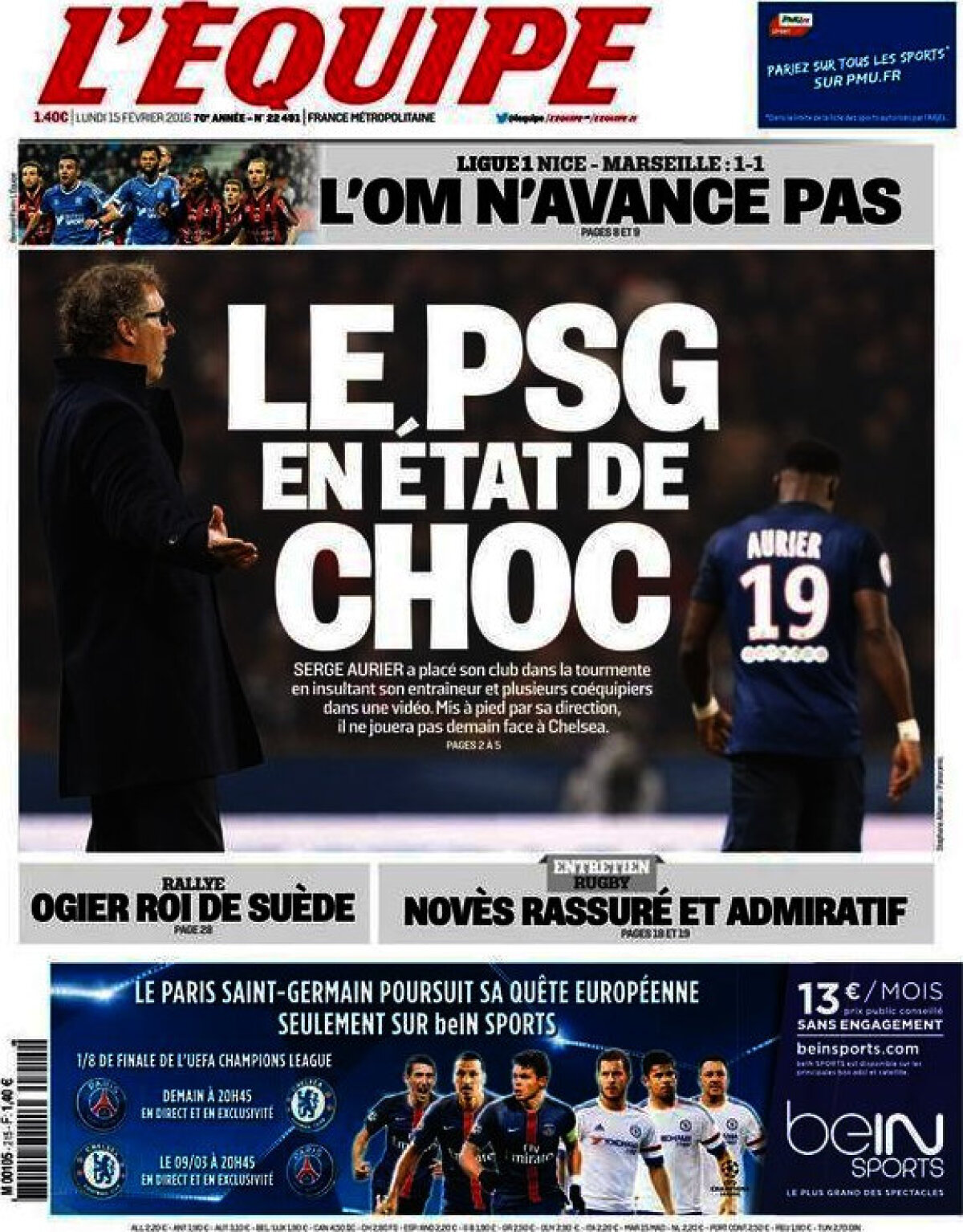 Ce scriu azi ziarele de sport din lume (15 februarie 2016)