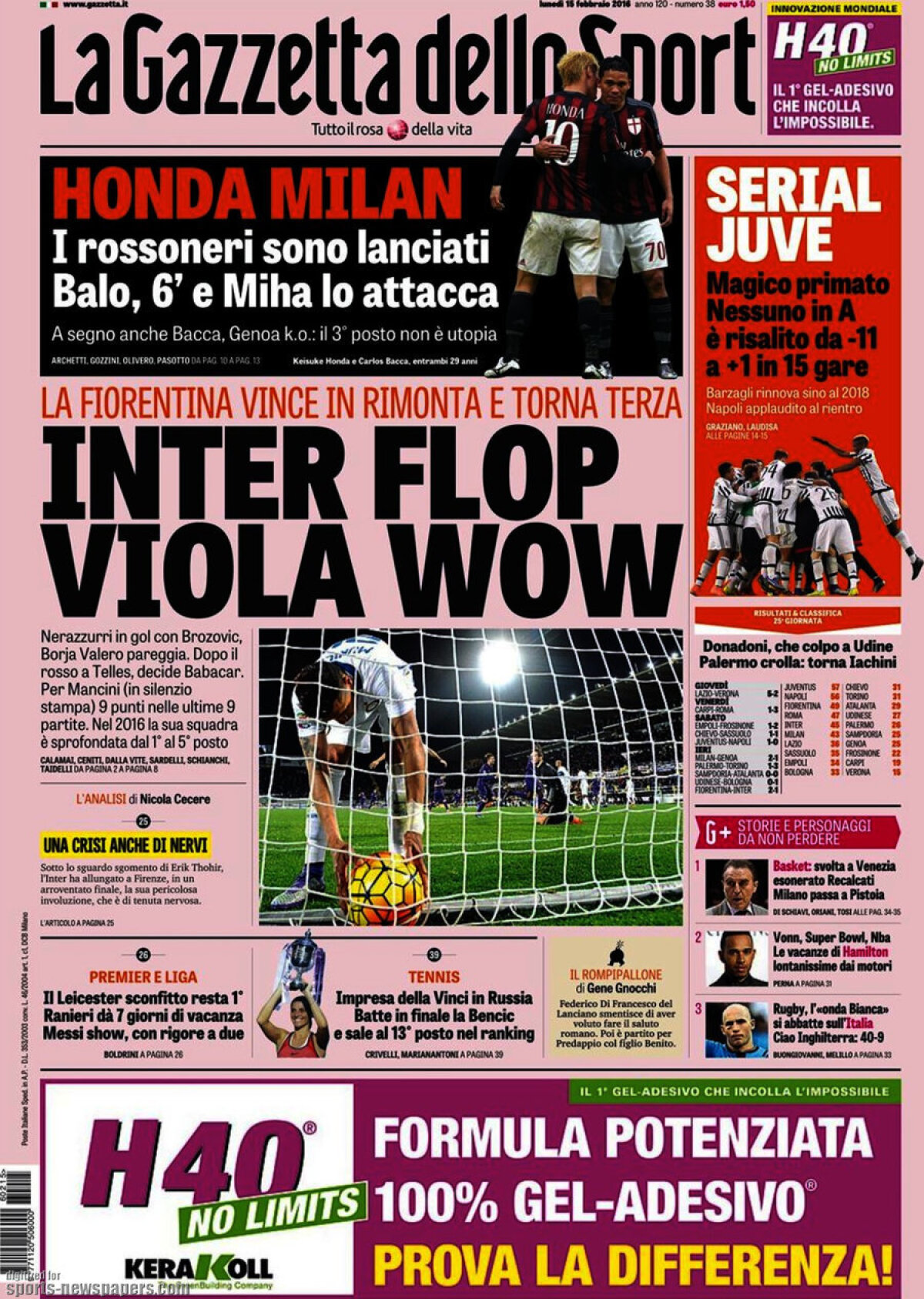 Ce scriu azi ziarele de sport din lume (15 februarie 2016)