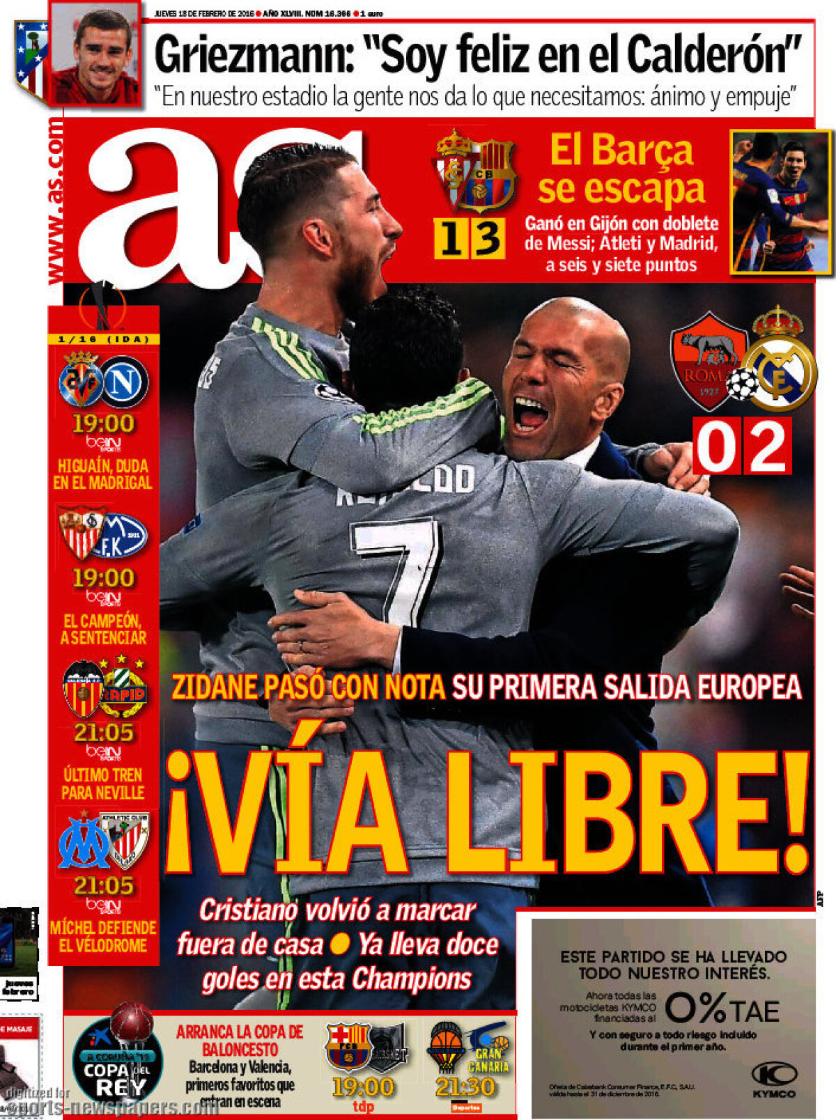 Ce scriu azi ziarele de sport din lume (18 februarie 2016)