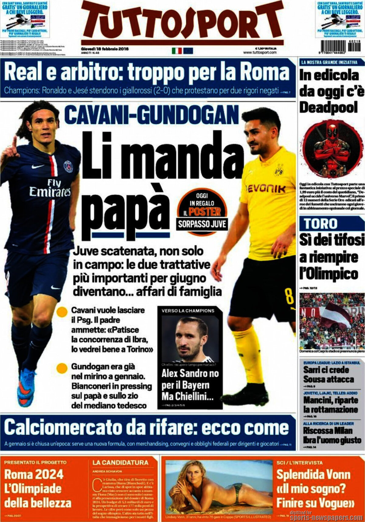 Ce scriu azi ziarele de sport din lume (18 februarie 2016)