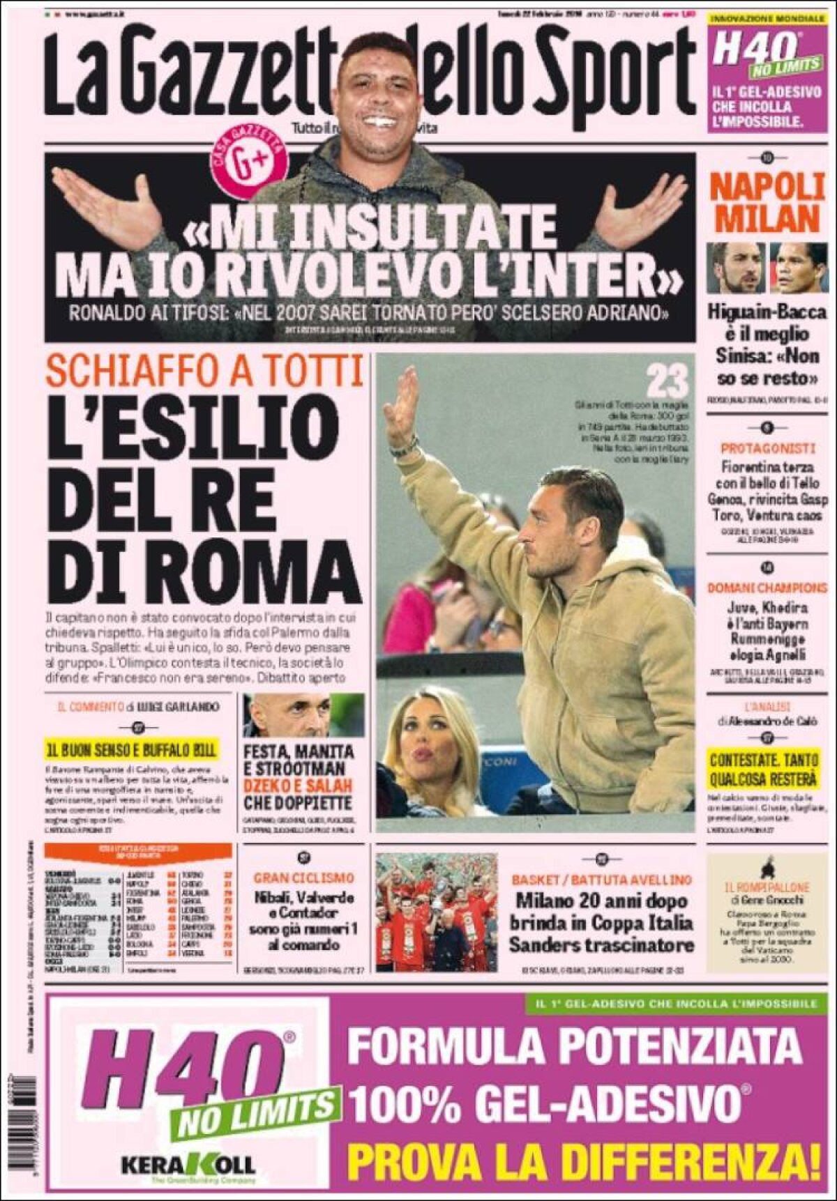 Ce scriu azi ziarele de sport din lume (22 februarie 2016)