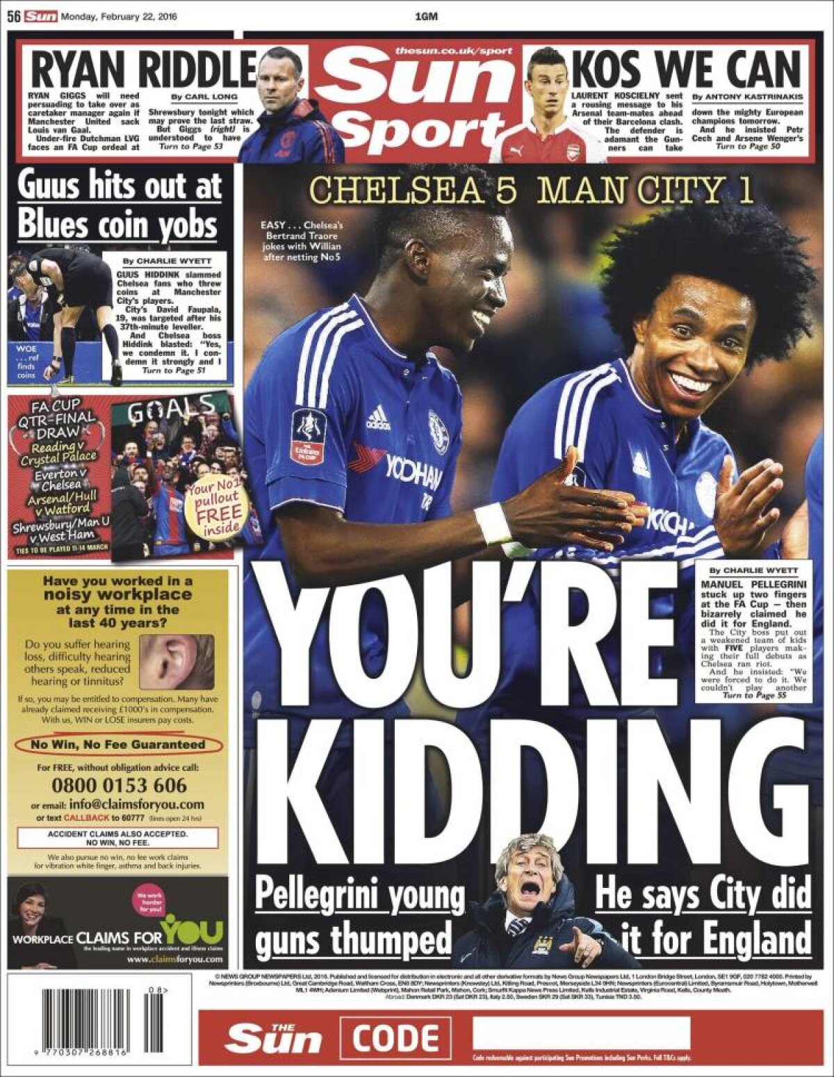 Ce scriu azi ziarele de sport din lume (22 februarie 2016)