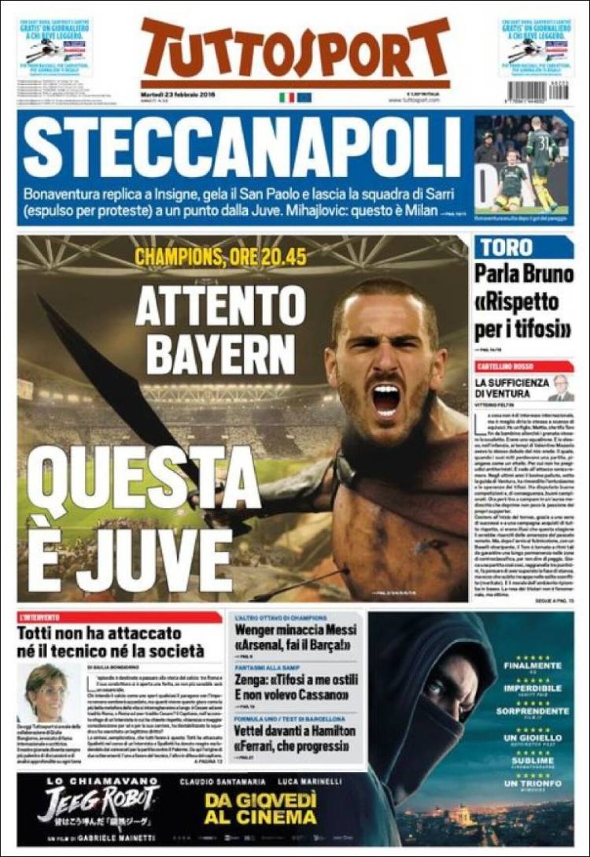 Ce scriu azi ziarele de sport din lume (23 februarie 2016)