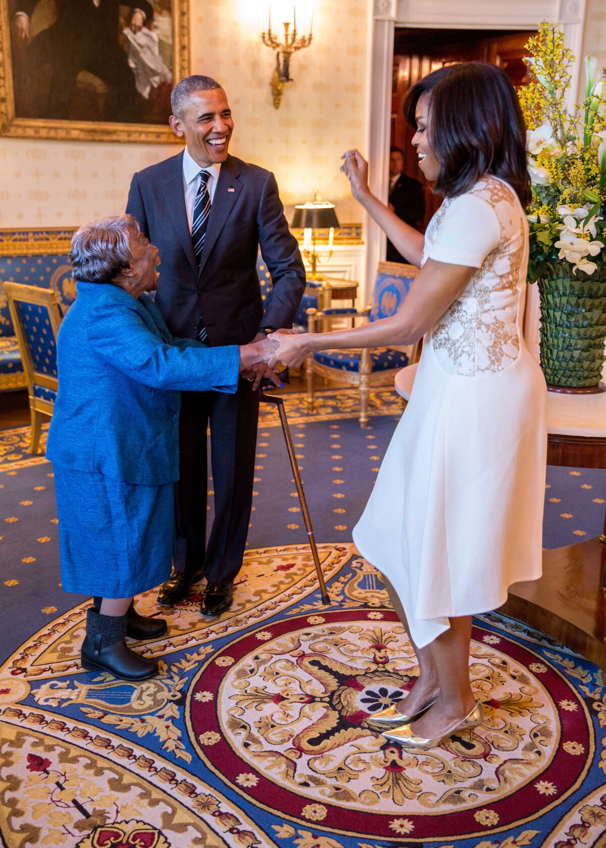 FOTO Momente inedite la Casa Albă » Cuplul prezidențial, într-o ipostază nemaintâlnită » Barack nu se poate abține din râs