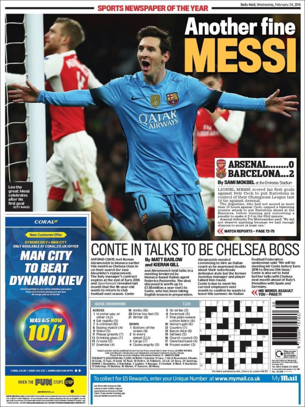 Ce scriu azi ziarele de sport din lume (24 februarie 2016)