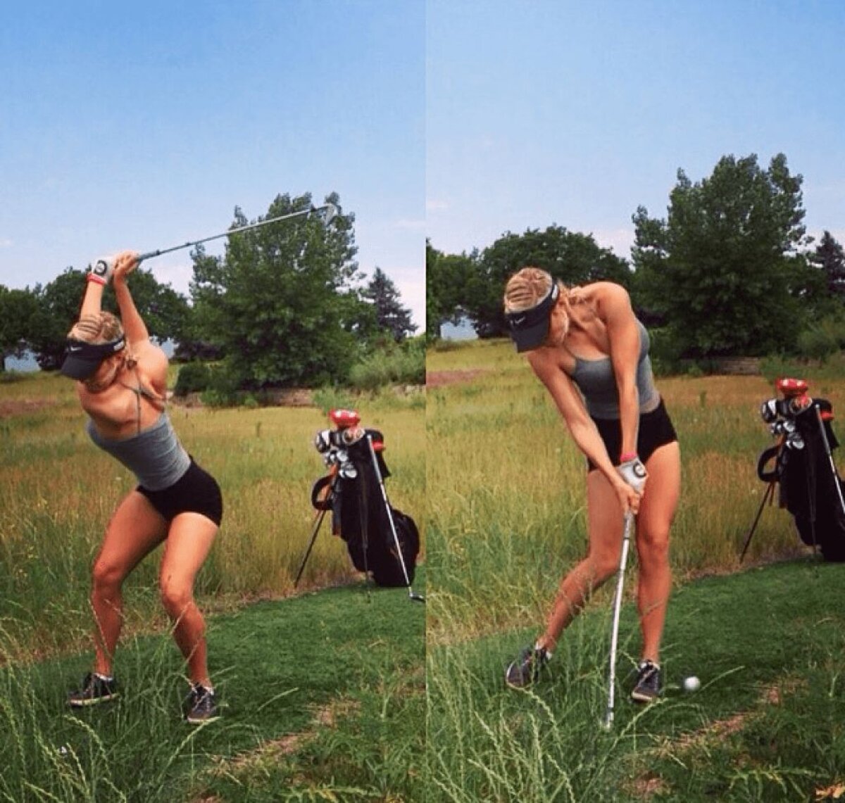 VIDEO&FOTO Curaj sau nebunie!? Cum a încercat un bărbat să o impresioneze pe cea mai sexy jucătoare de golf