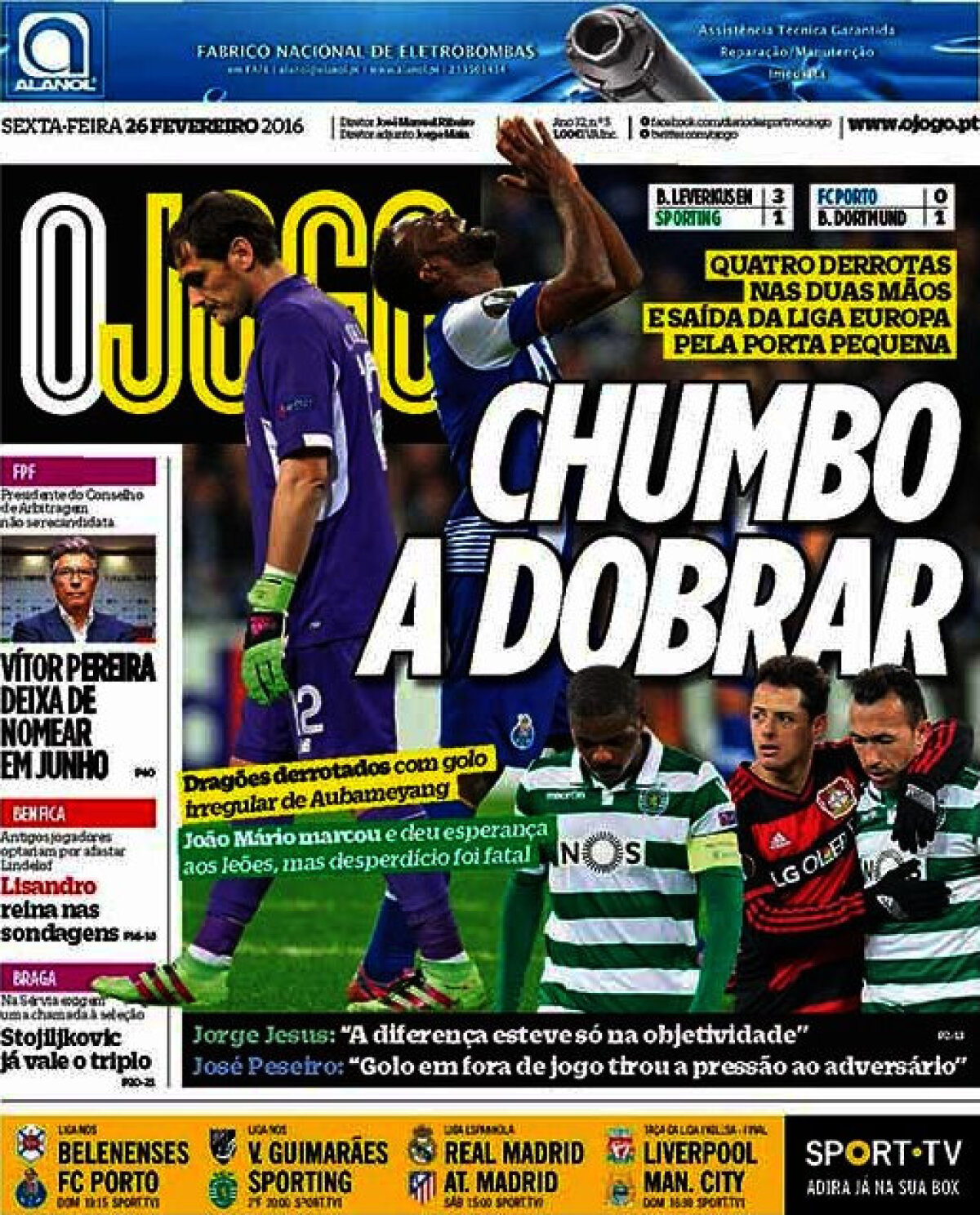 Ce scriu azi ziarele de sport din lume (26 februarie 2016)