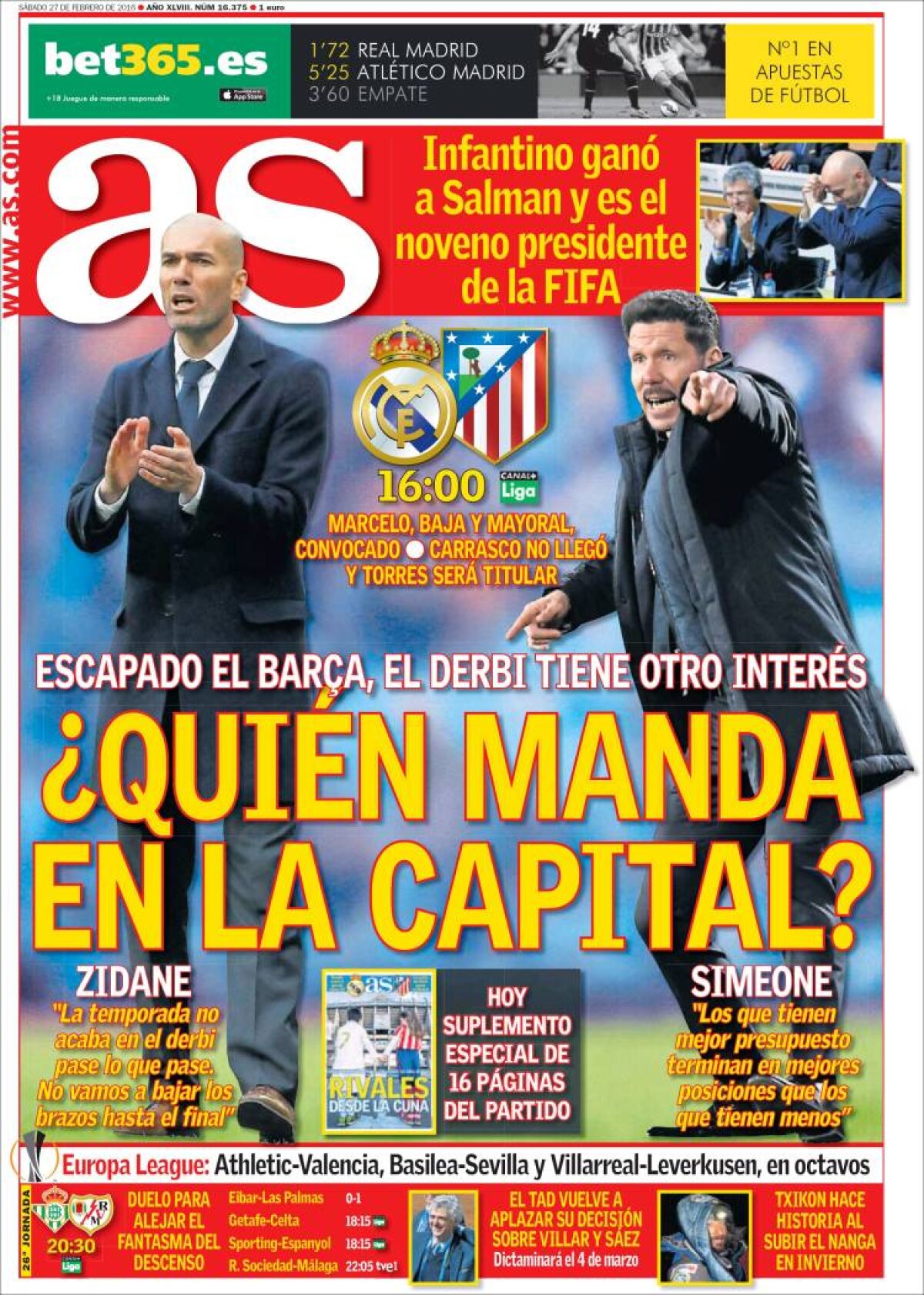 Ce scriu azi ziarele de sport din lume (27 februarie 2016)