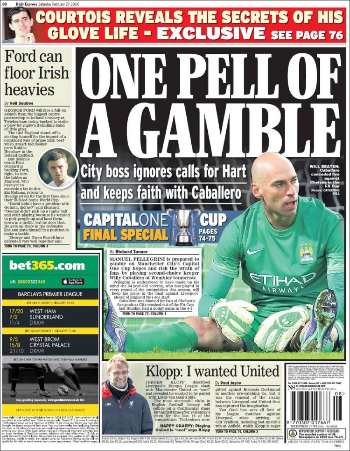 Ce scriu azi ziarele de sport din lume (27 februarie 2016)