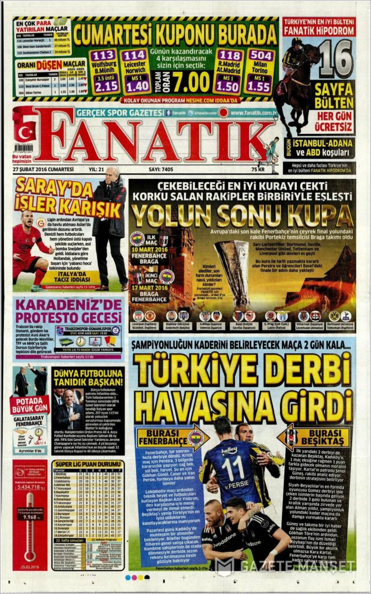 Ce scriu azi ziarele de sport din lume (27 februarie 2016)