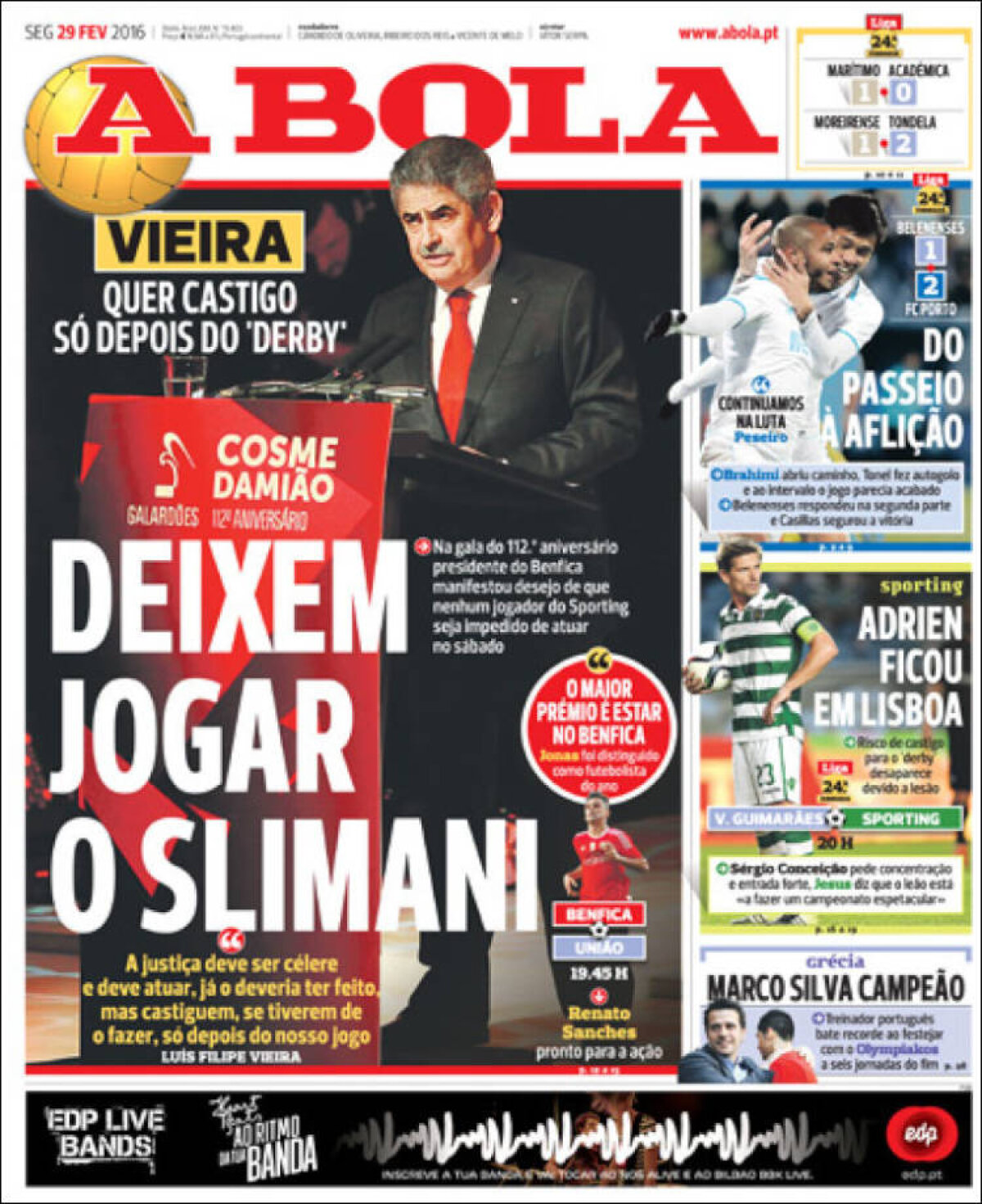 Ce scriu azi ziarele de sport din lume (29 februarie 2016)