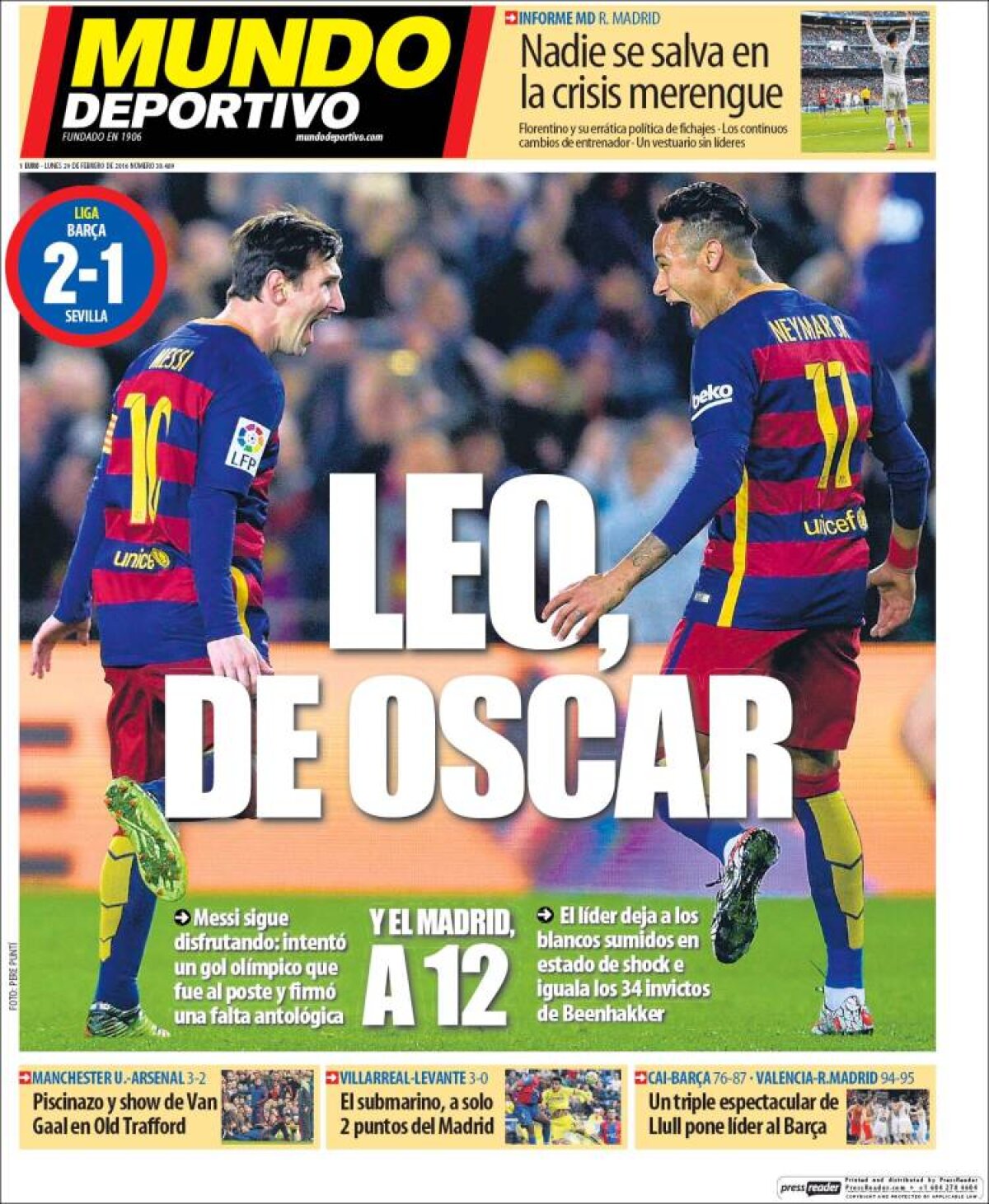 Ce scriu azi ziarele de sport din lume (29 februarie 2016)