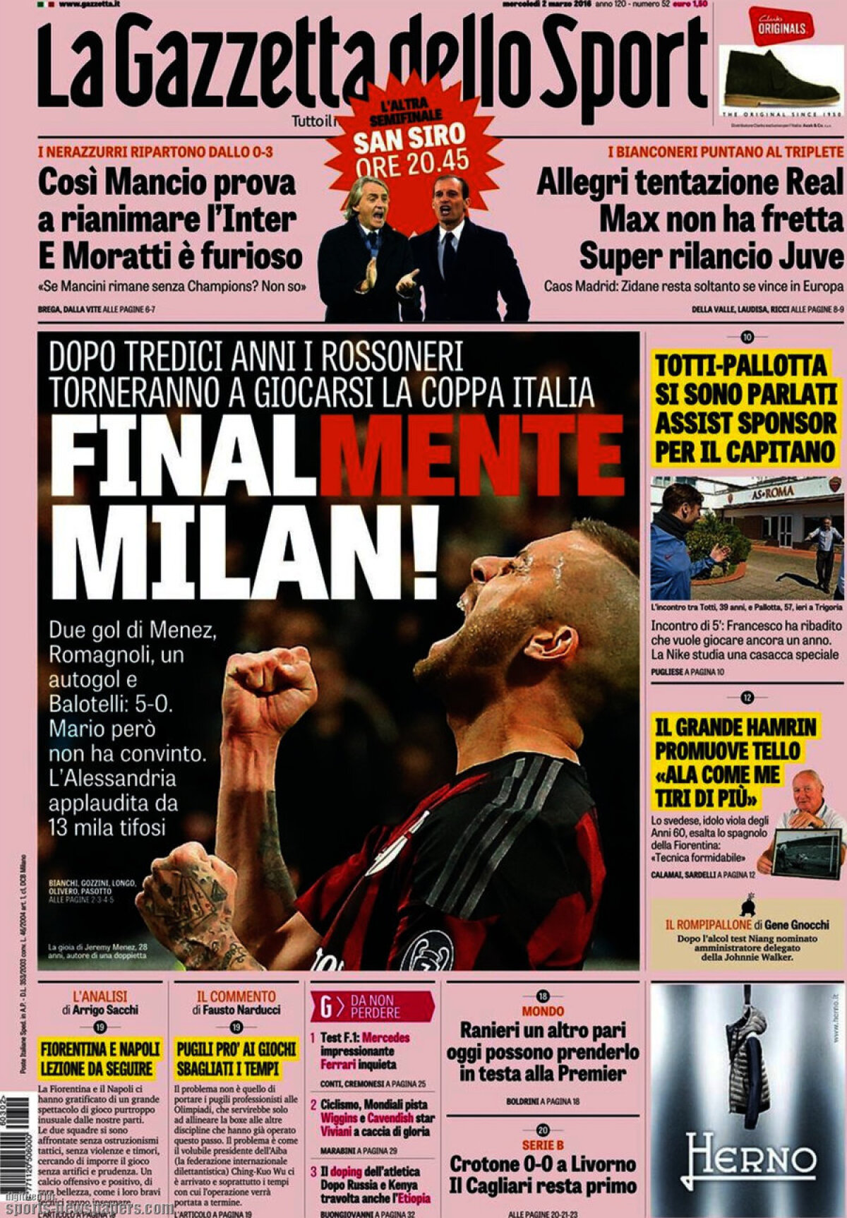 Ce scriu azi ziarele de sport din lume (2 martie 2016)