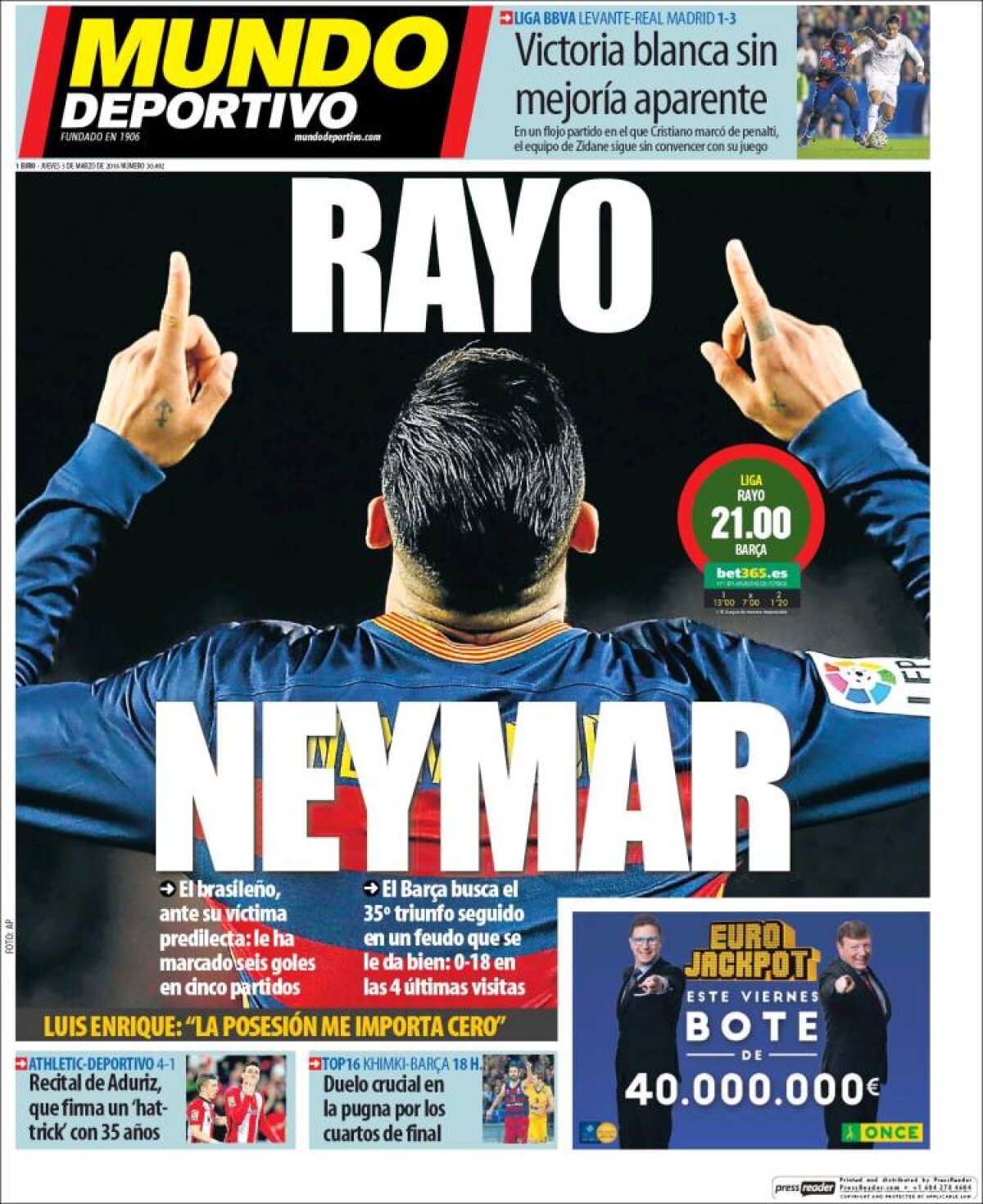 Ce scriu azi ziarele de sport din lume (3 martie 2016)