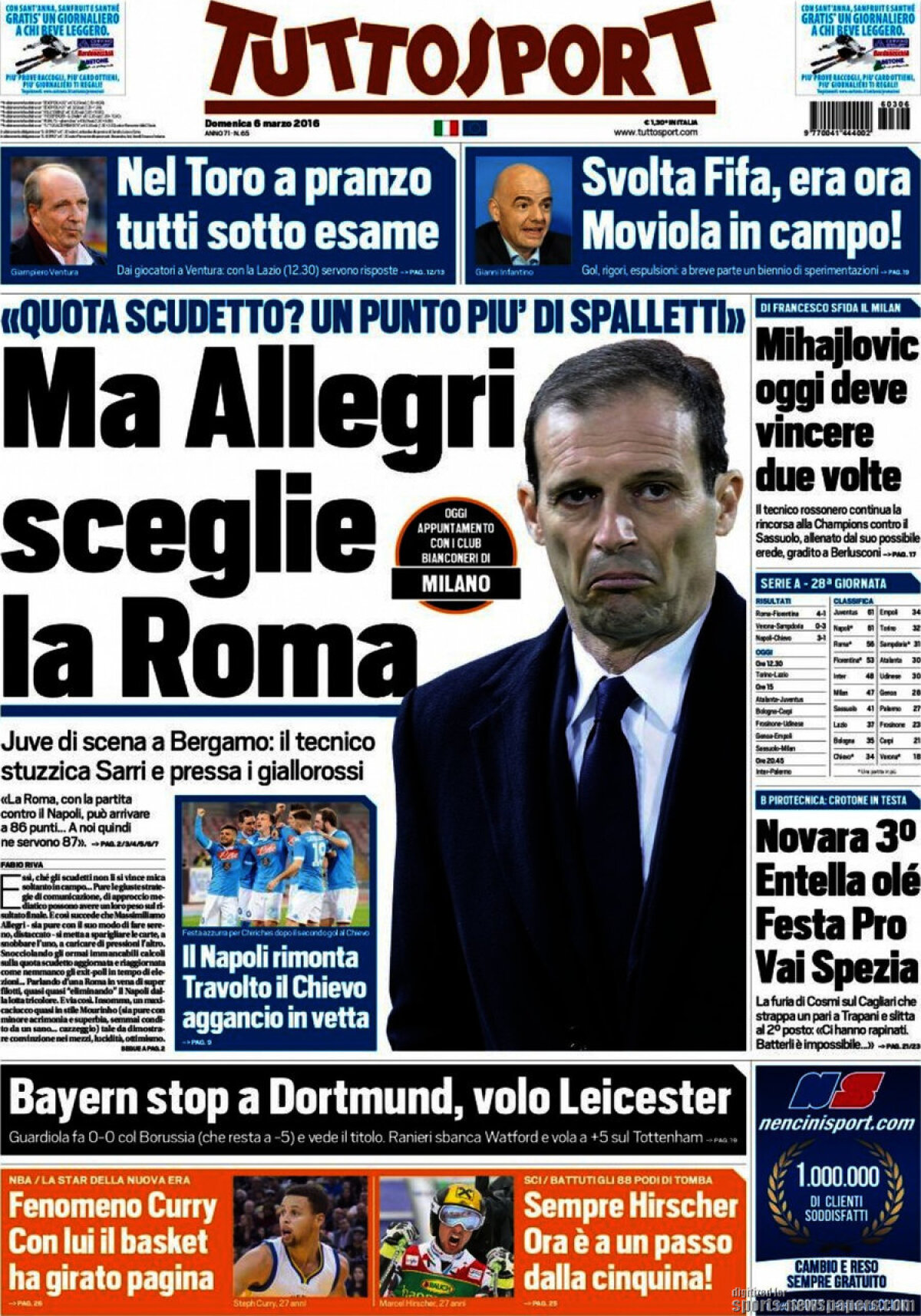 Ce scriu azi ziarele de sport din lume (6 martie 2016)