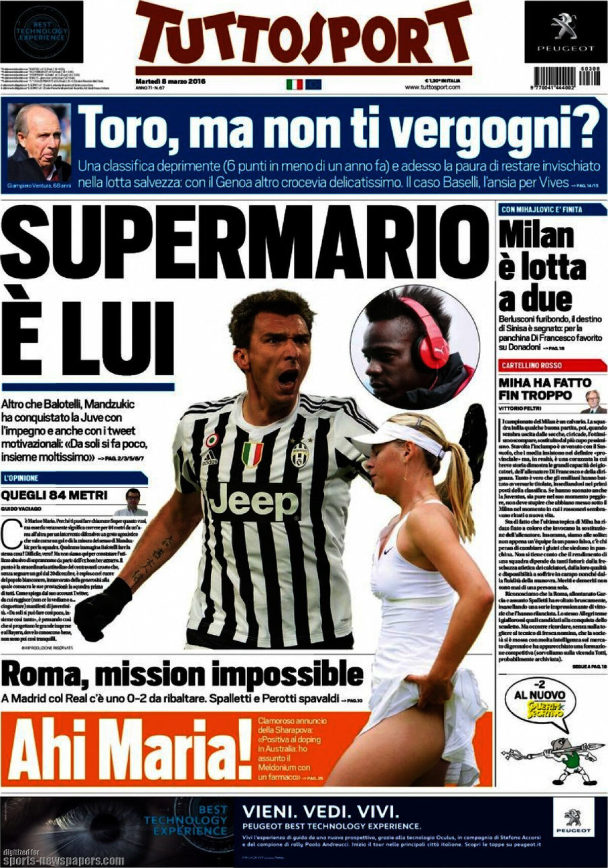 Ce scriu azi ziarele de sport din lume (8 martie 2016)