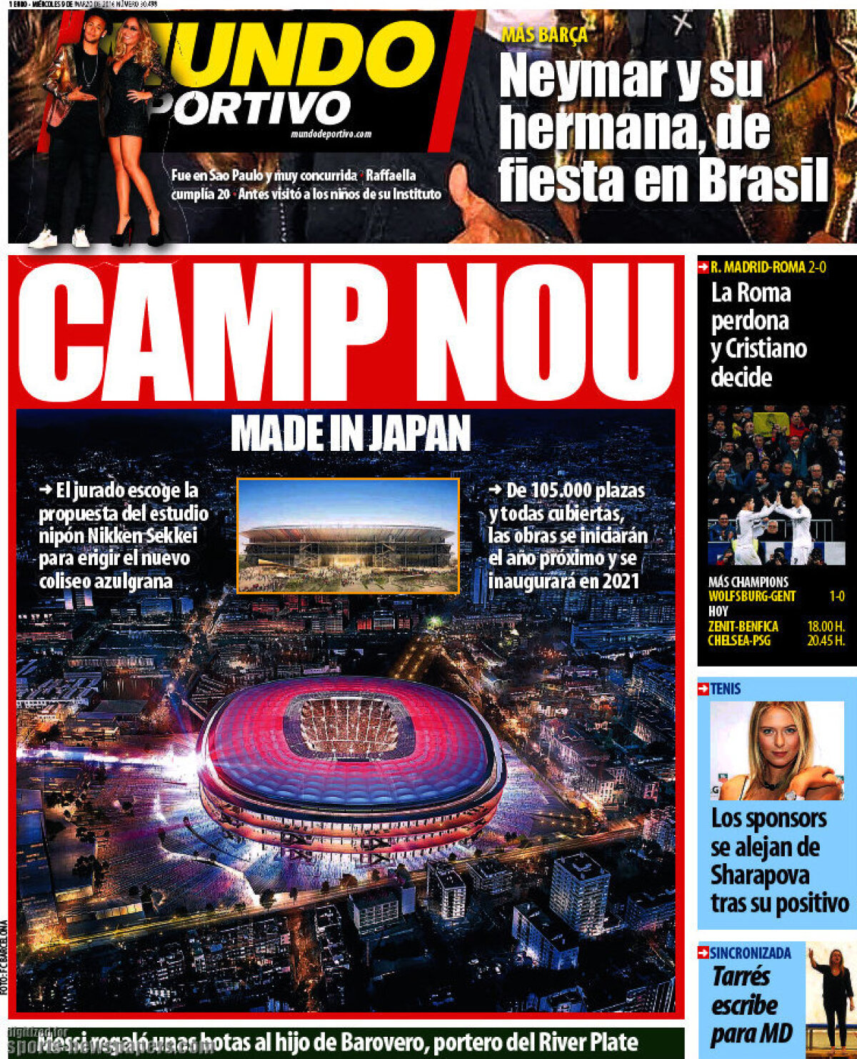 Ce scriu azi ziarele de sport din lume (9 martie 2016)