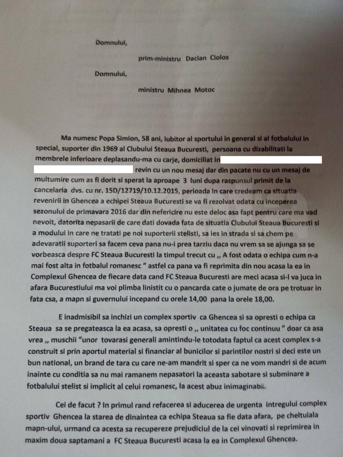 EXCLUSIV FOTO Suporterii Stelei au trecut la fapte » Gestul unui stelist care a fost astăzi în fața CSA-ului, MApN-ului și a Guvernului: "Vreau să vină și Peluza Nord"