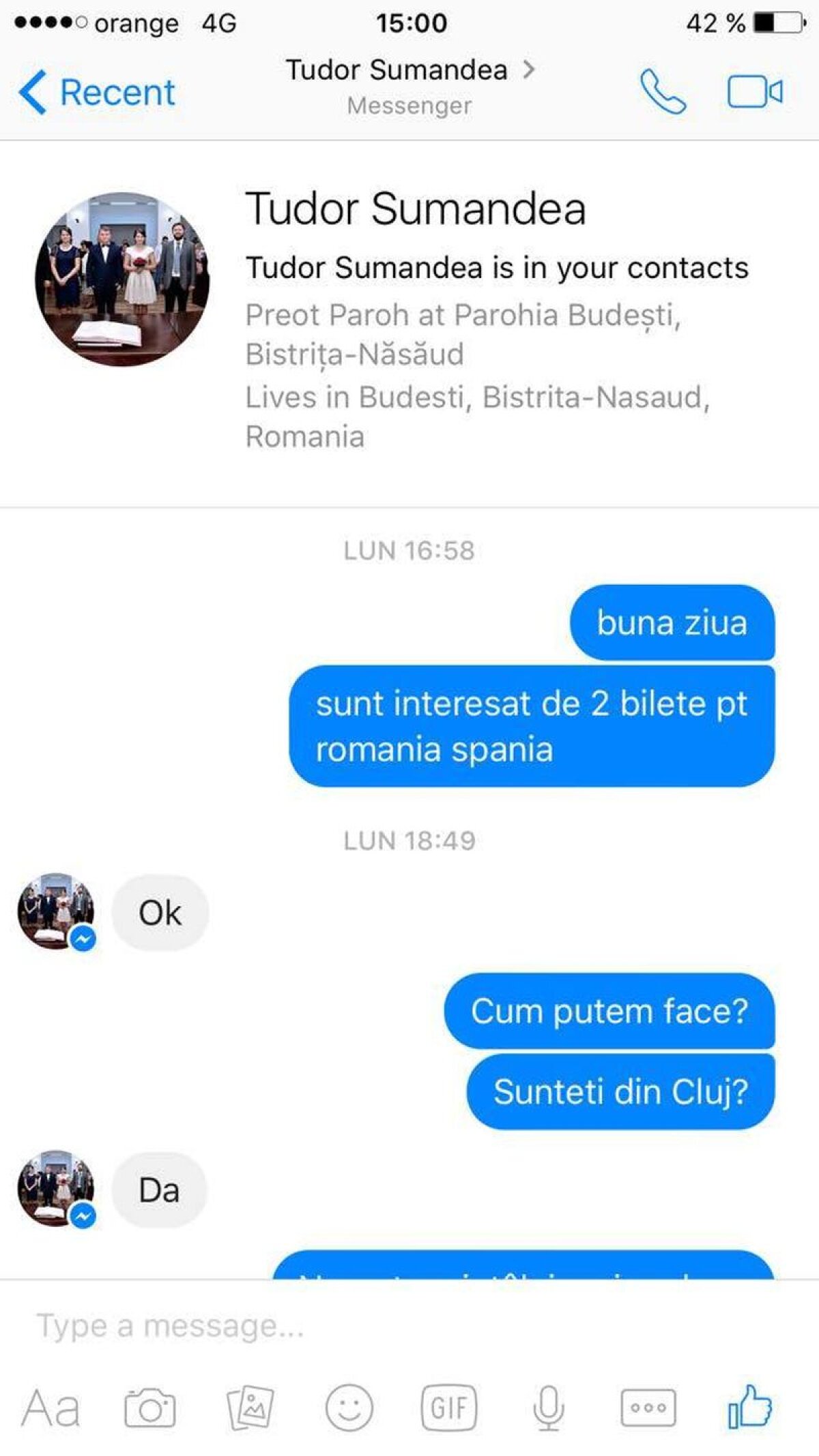 FOTO Sfânta speculă :) » Un preot român vinde bilete la România - Spania la suprapreț! Reacția acestuia