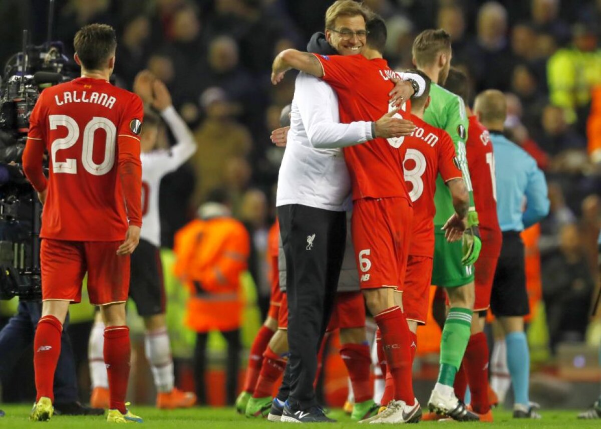 VIDEO+FOTO Liverpool a învins Manchester United și e la un pas de ”sferturile” Europa League » Vezi aici toate rezultatele din turul ”optimilor”