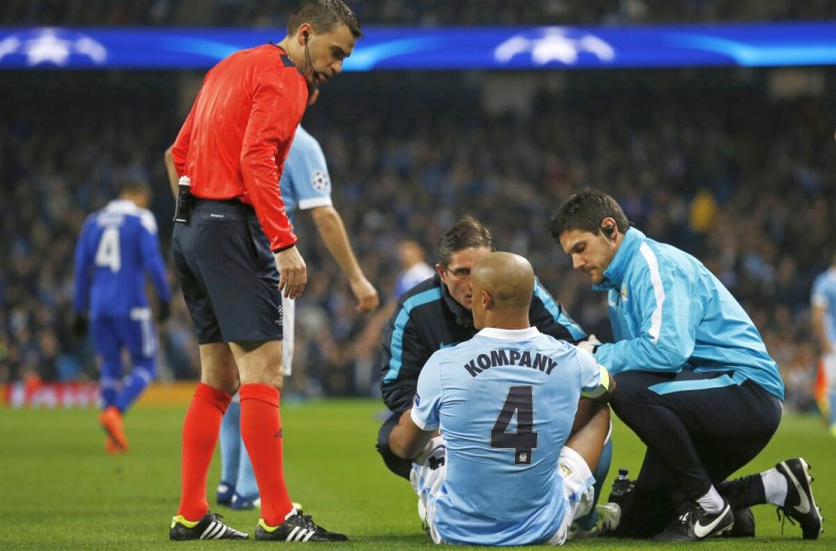 Problemele continuă pentru Kompany » Pellegrini, obligat să facă două schimbări în primele 25 de minute cu Dinamo Kiev