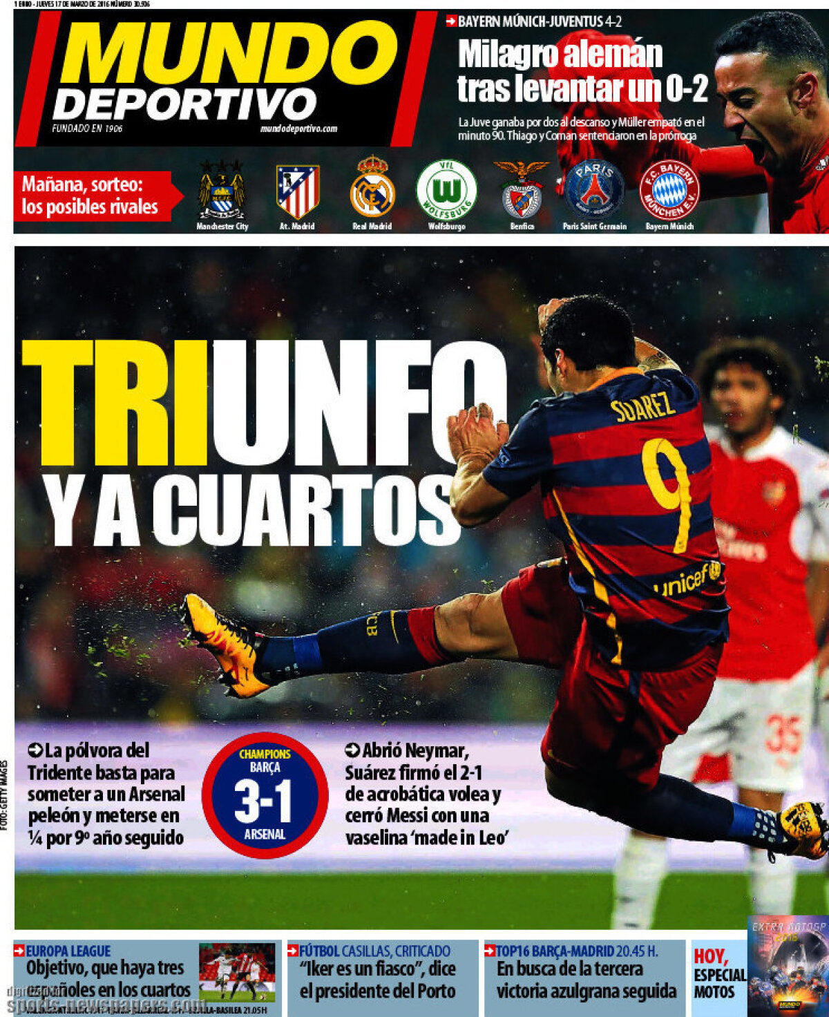 Ce scriu azi ziarele de sport din lume (17 martie 2016)