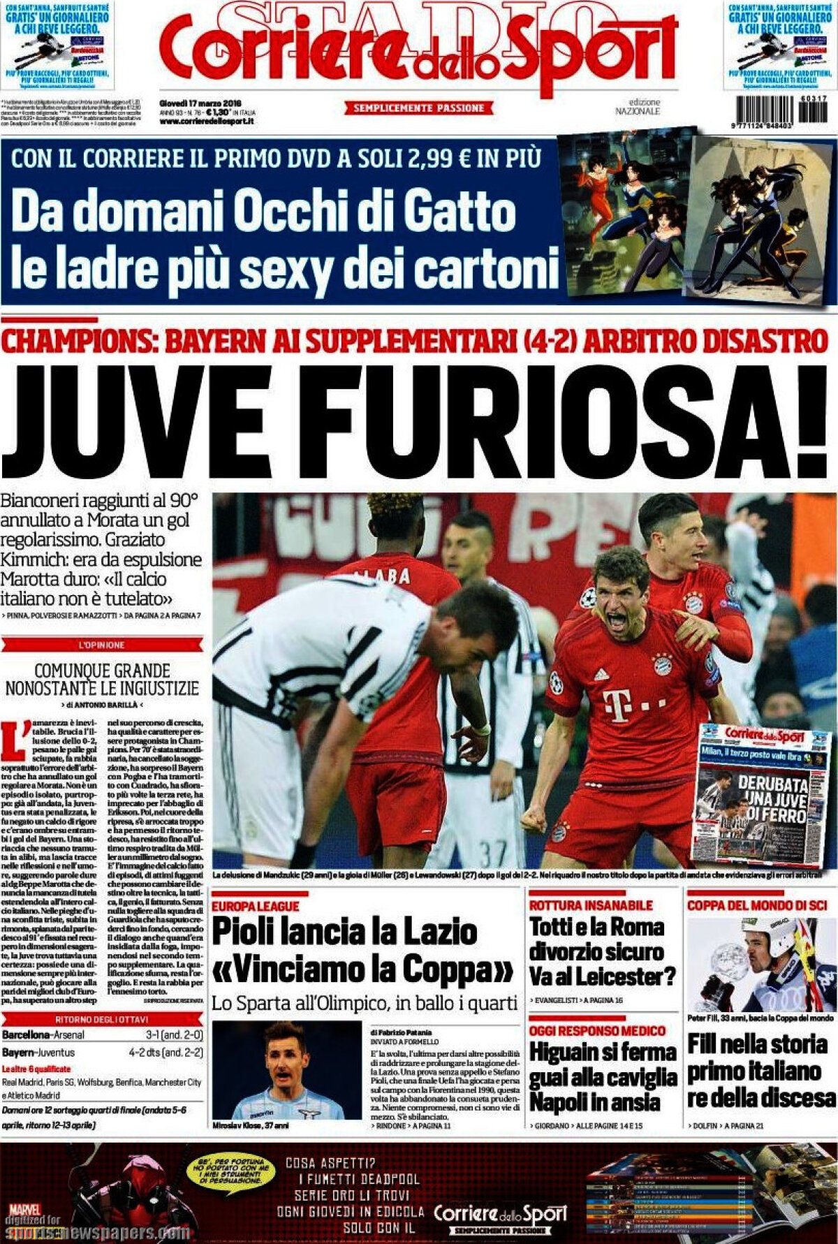 Ce scriu azi ziarele de sport din lume (17 martie 2016)