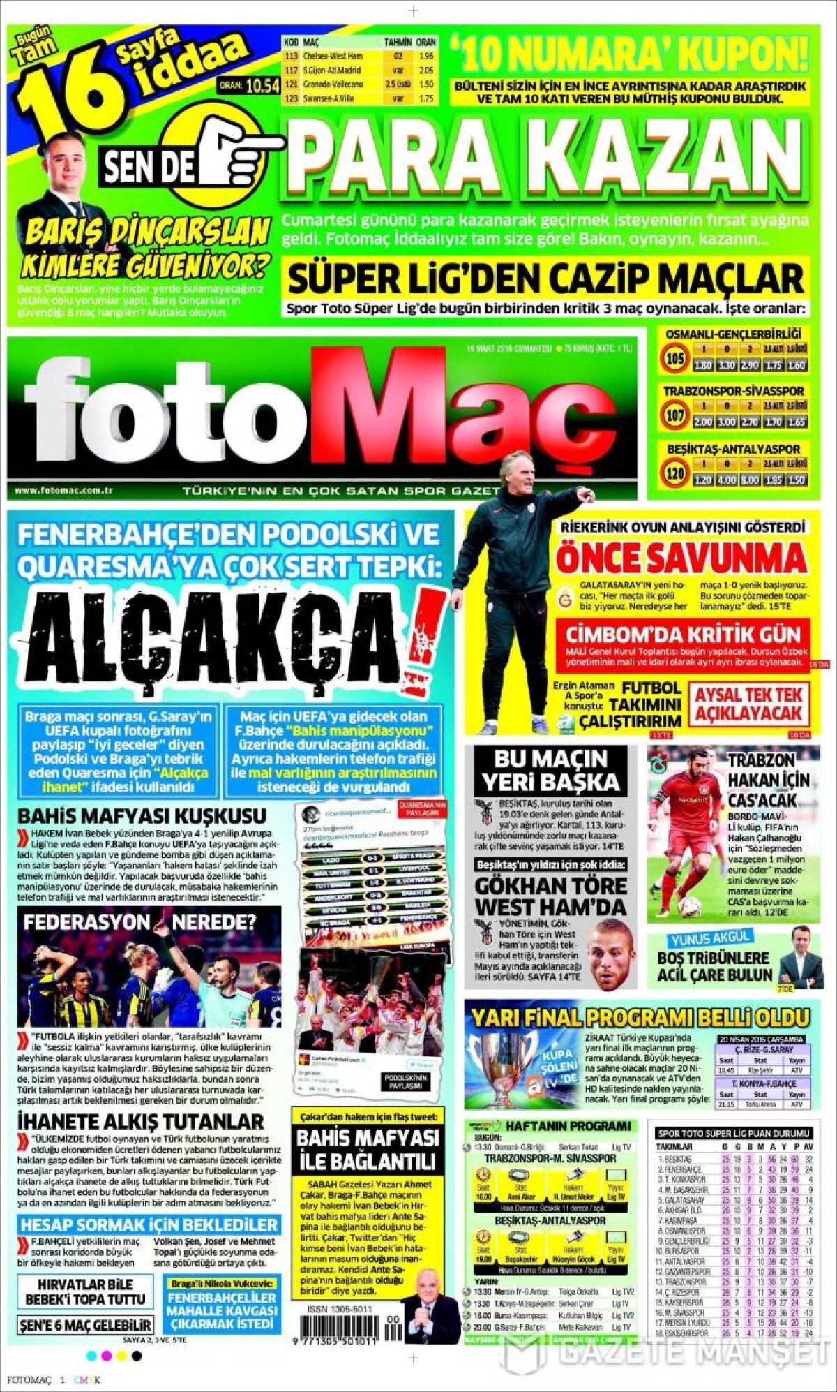 Ce scriu azi ziarele de sport din lume (19 martie 2016)