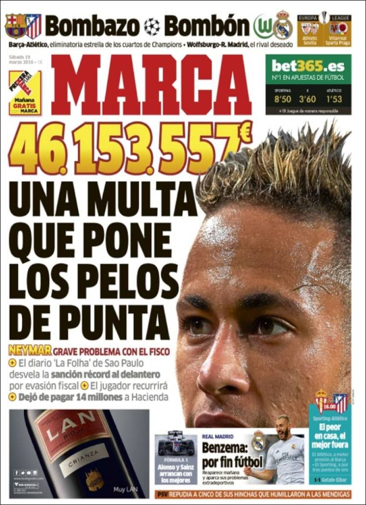 Ce scriu azi ziarele de sport din lume (19 martie 2016)