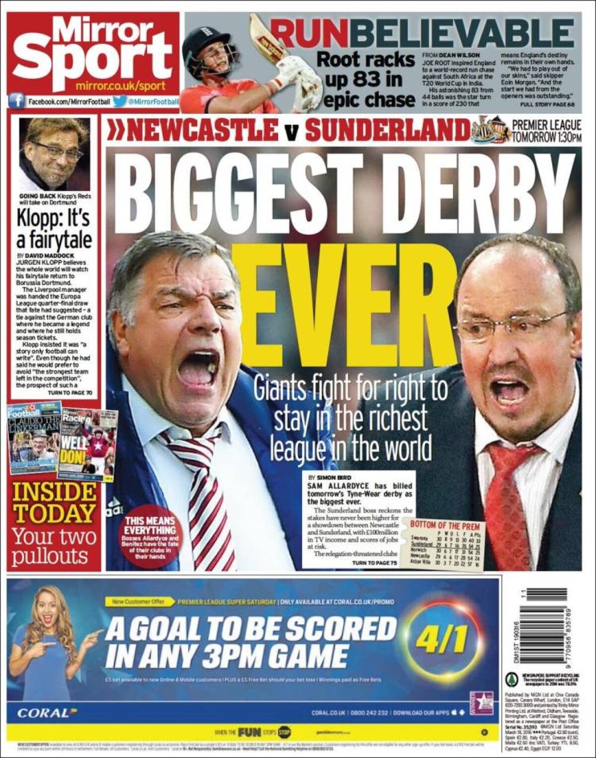 Ce scriu azi ziarele de sport din lume (19 martie 2016)