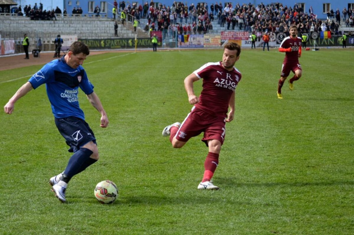 VIDEO Egal șters pentru Rapid la Suceava, scor 0-0 » Un suporter giuleștean a escaladat stadionul după ce a furat un banner