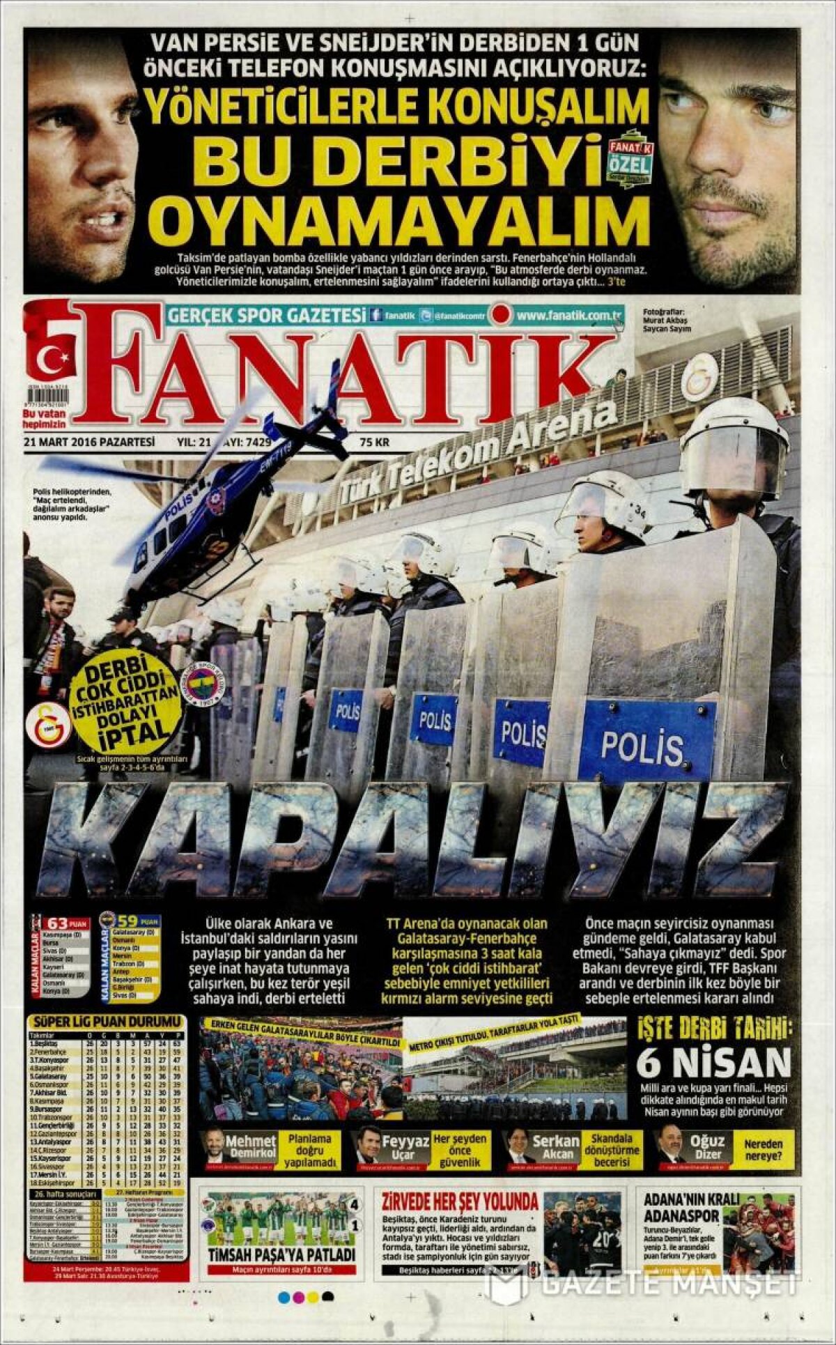 Ce scriu azi ziarele de sport din lume (21 martie 2016)