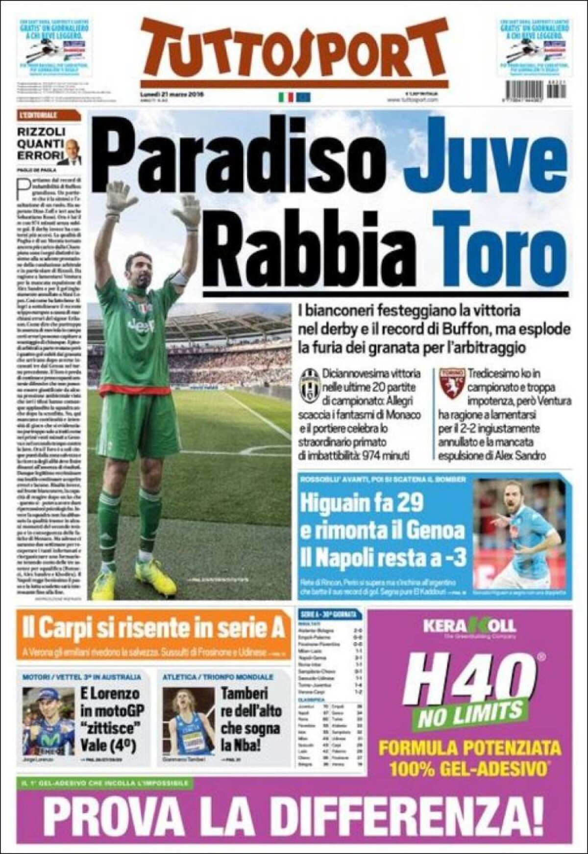 Ce scriu azi ziarele de sport din lume (21 martie 2016)