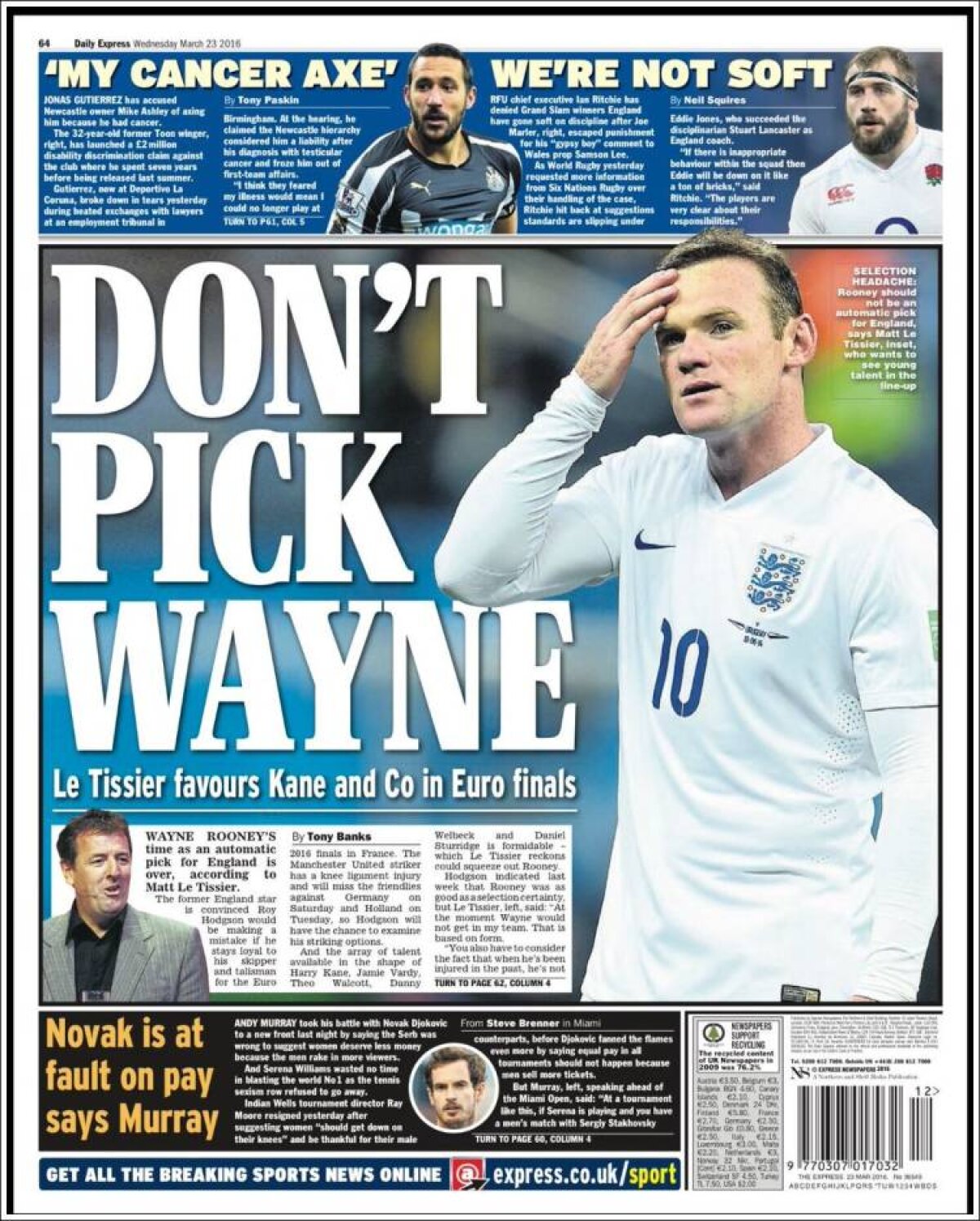 Ce scriu azi ziarele de sport din lume (23 martie 2016)