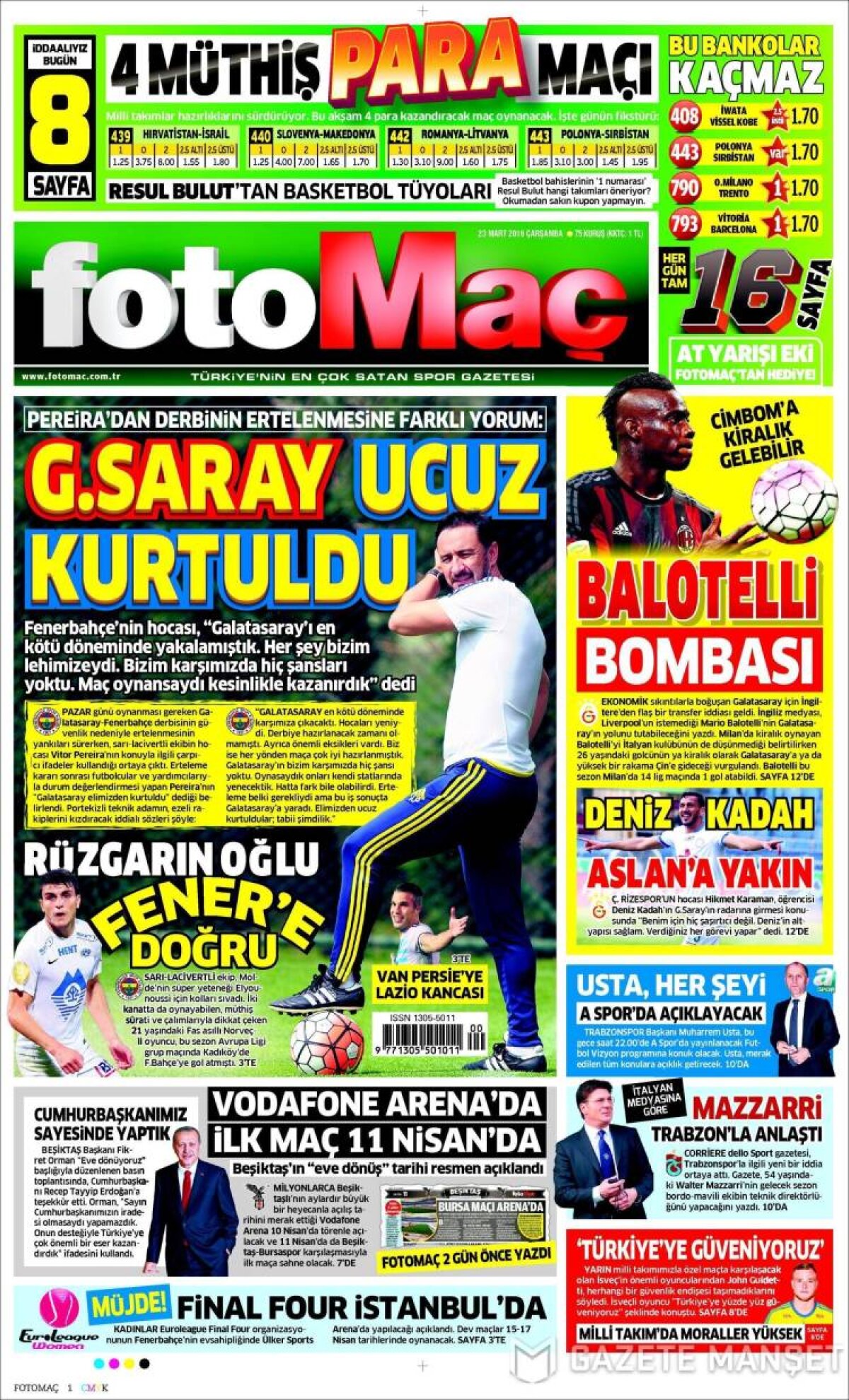 Ce scriu azi ziarele de sport din lume (23 martie 2016)