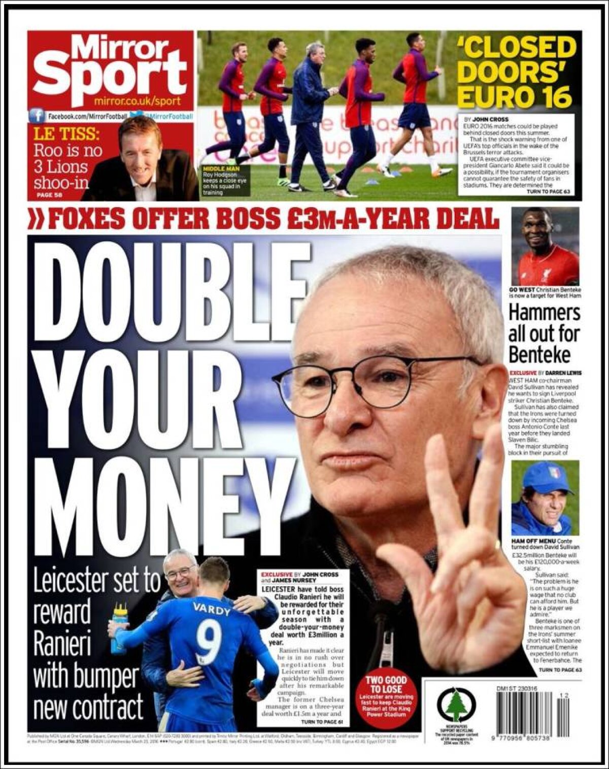 Ce scriu azi ziarele de sport din lume (23 martie 2016)