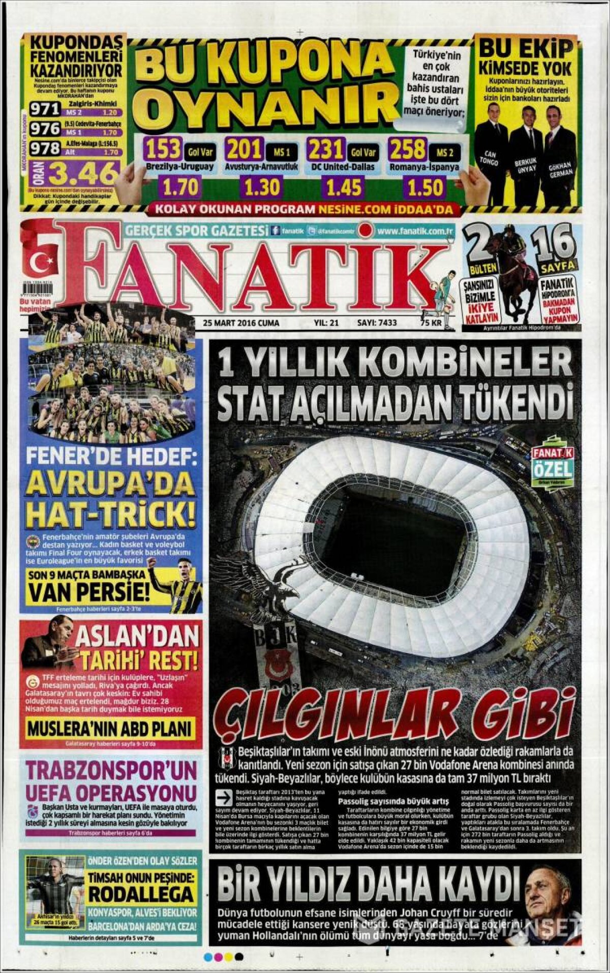 Ce scriu azi ziarele de sport din lume (25 martie 2016)